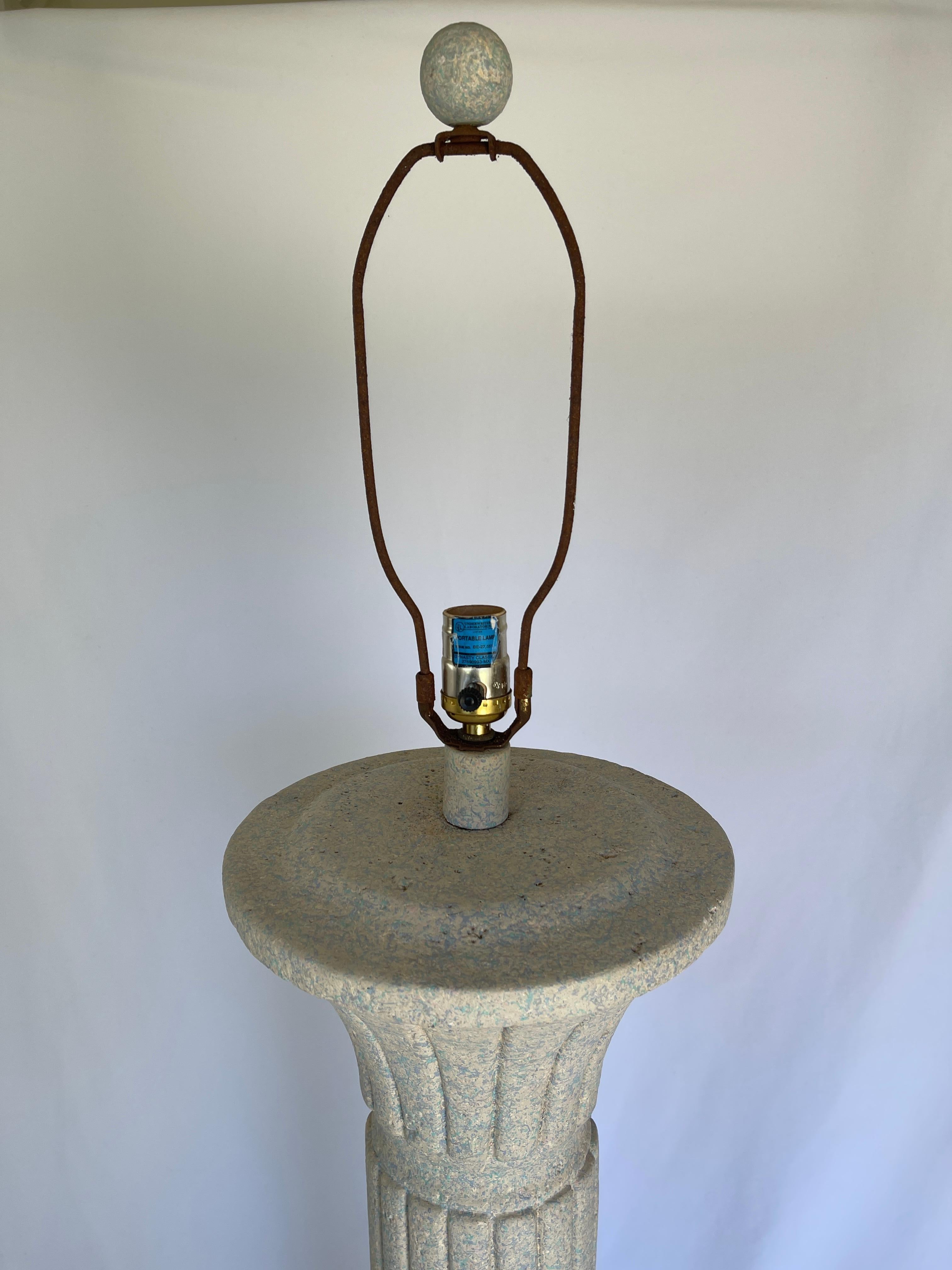 20th Century Post Modern Plaster Column Floor Lamp For Sale