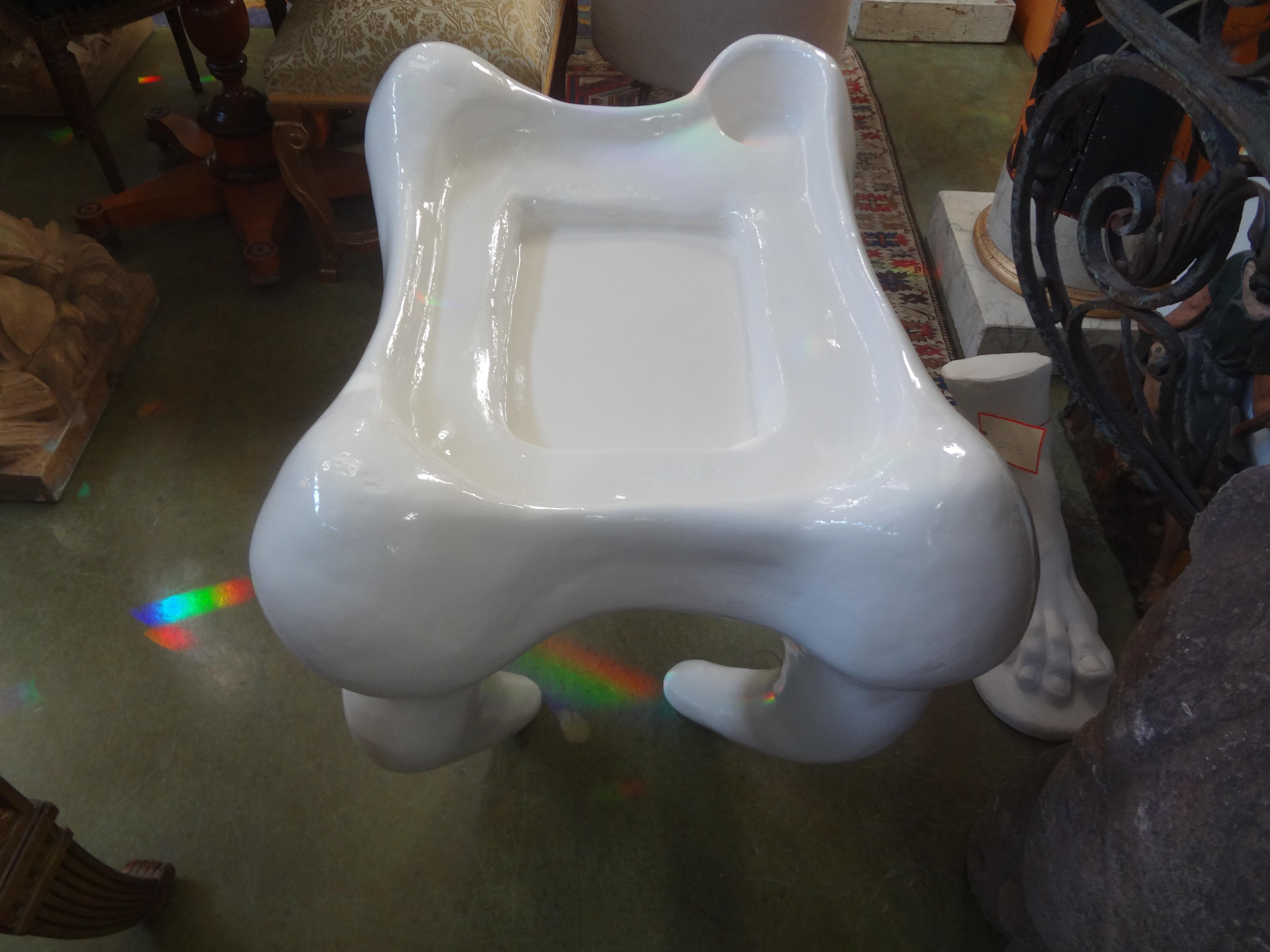 Mid-20th Century Postmodern Plaster Table in the Shape of a Molar
