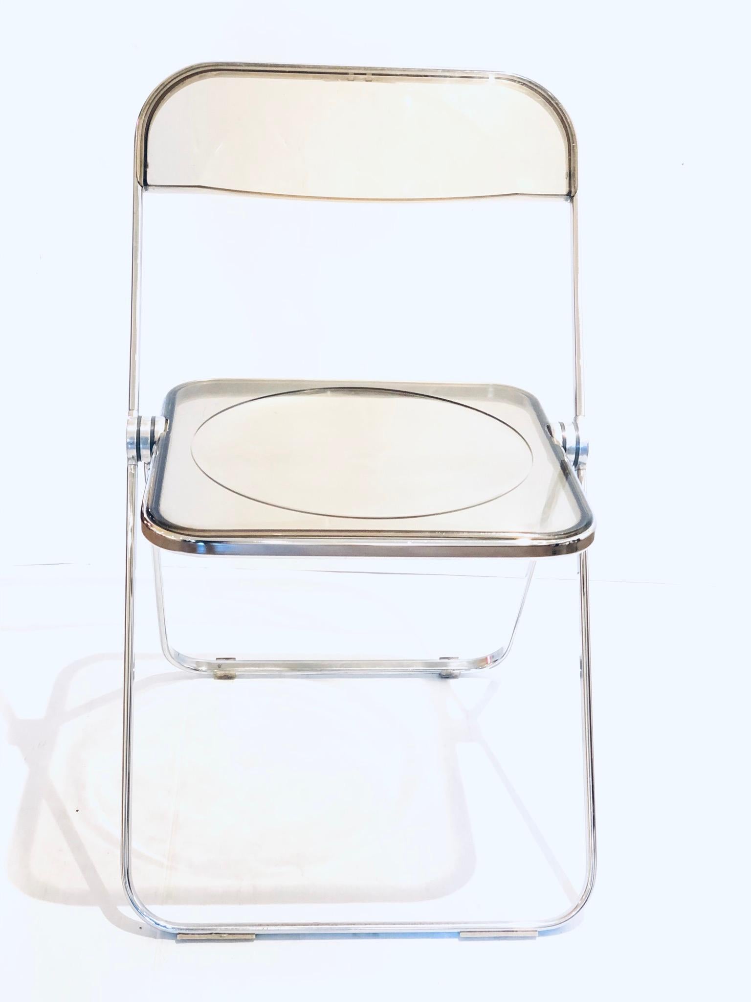 Italian Postmodern “Plia” Chair Designed by Giancarlo Piretti for Castelli