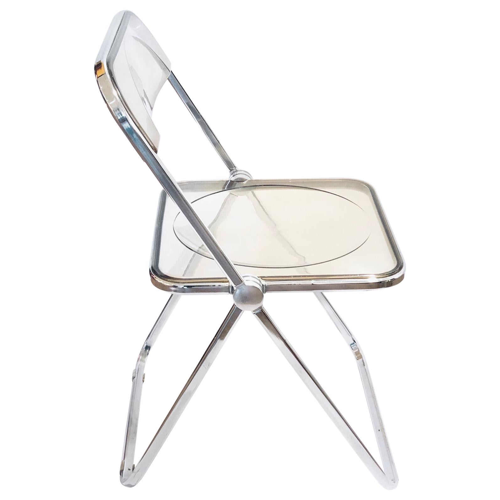 Postmodern “Plia” Chair Designed by Giancarlo Piretti for Castelli