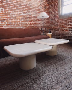 Post-Modern Plinth Coffee Table in Cream Lacquer
