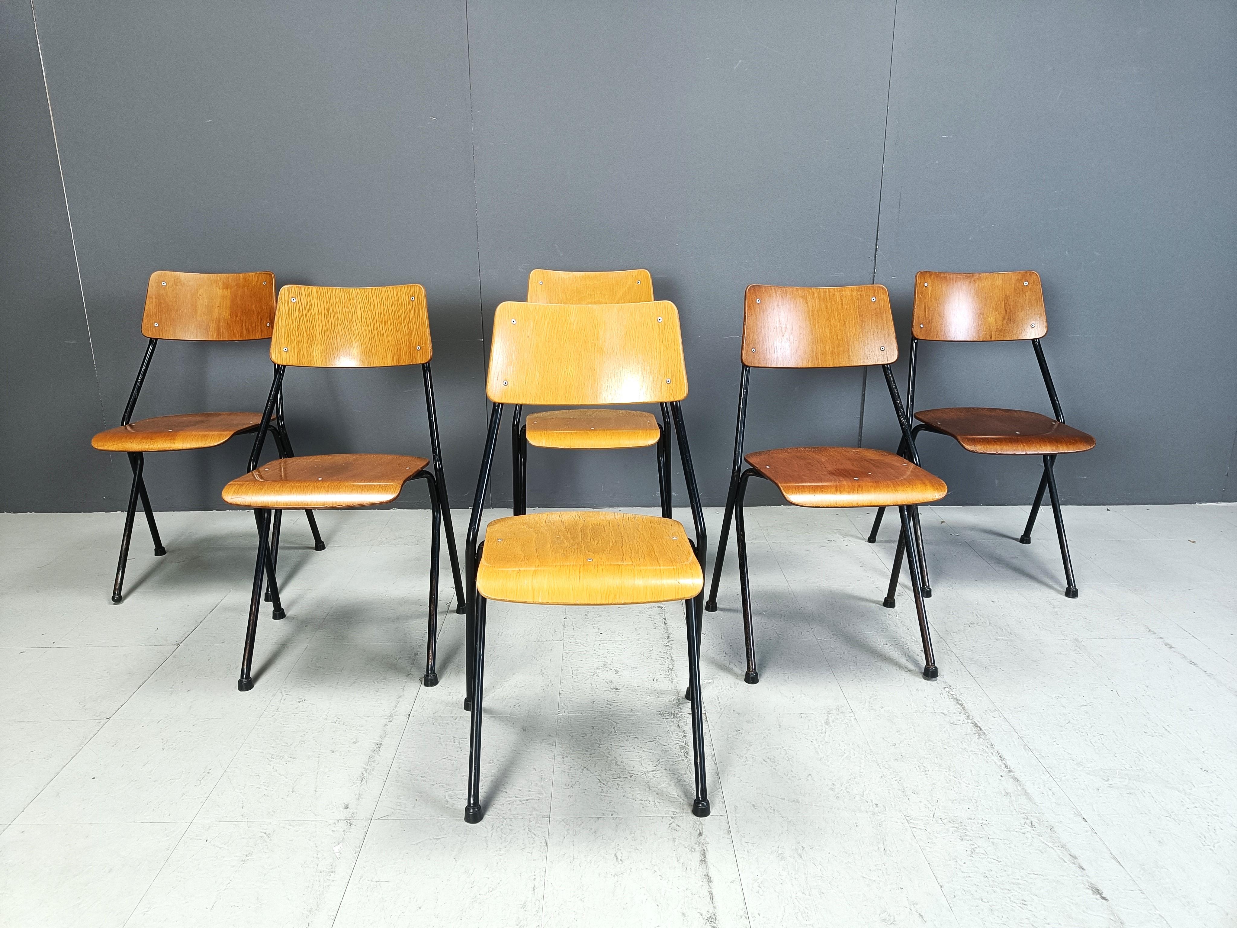 Post-Modern Post modern plywood dining chairs, 1970s For Sale