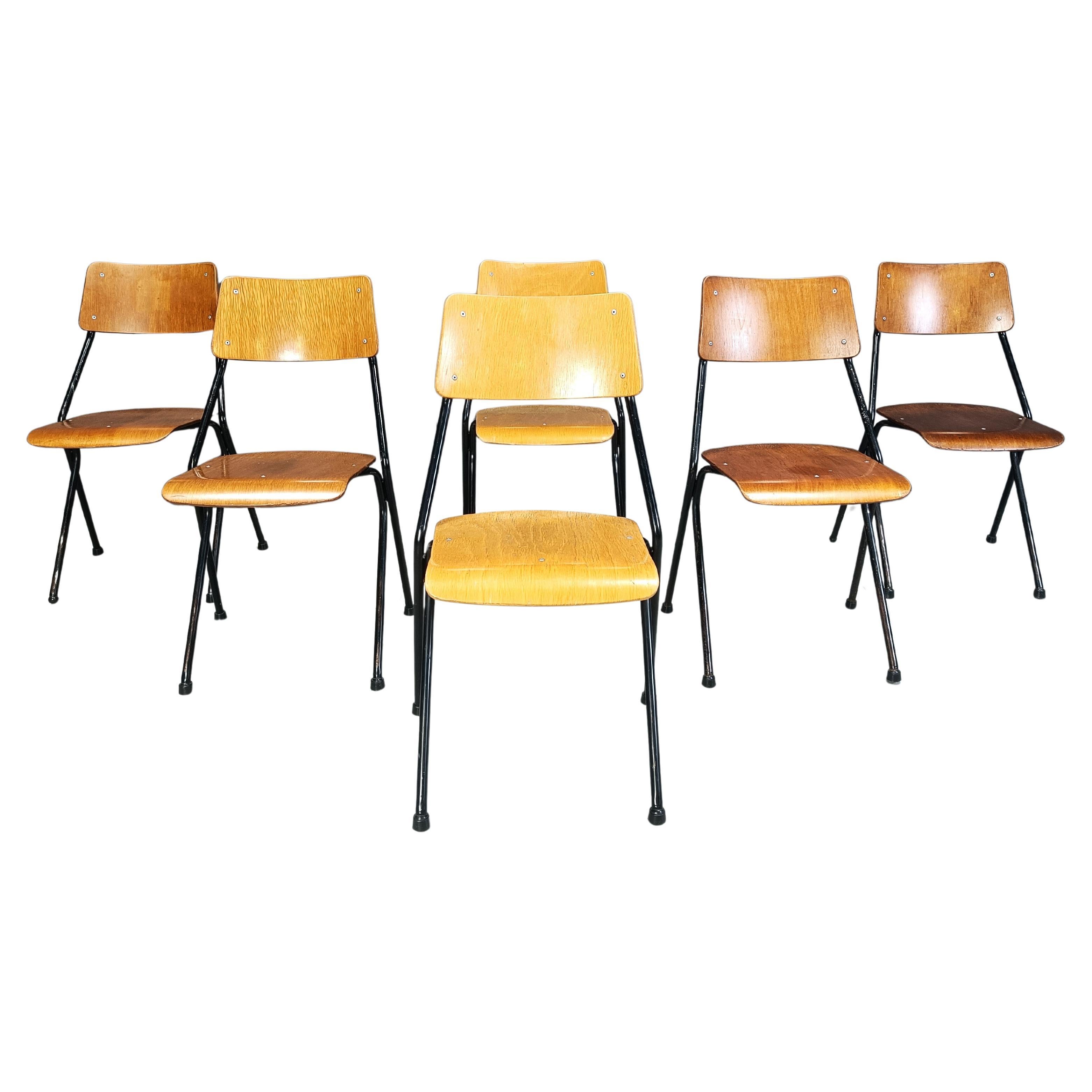 Post modern plywood dining chairs, 1970s For Sale