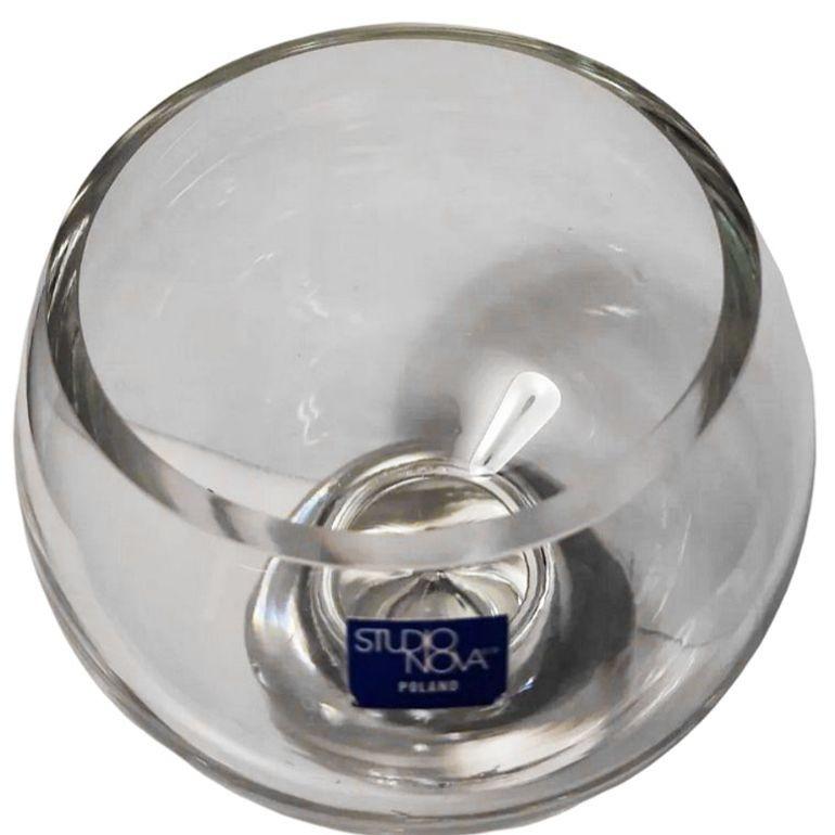 Postmoderne Vase en verre d'art polonais postmoderne à double boule de bulles par Studio Nova en vente