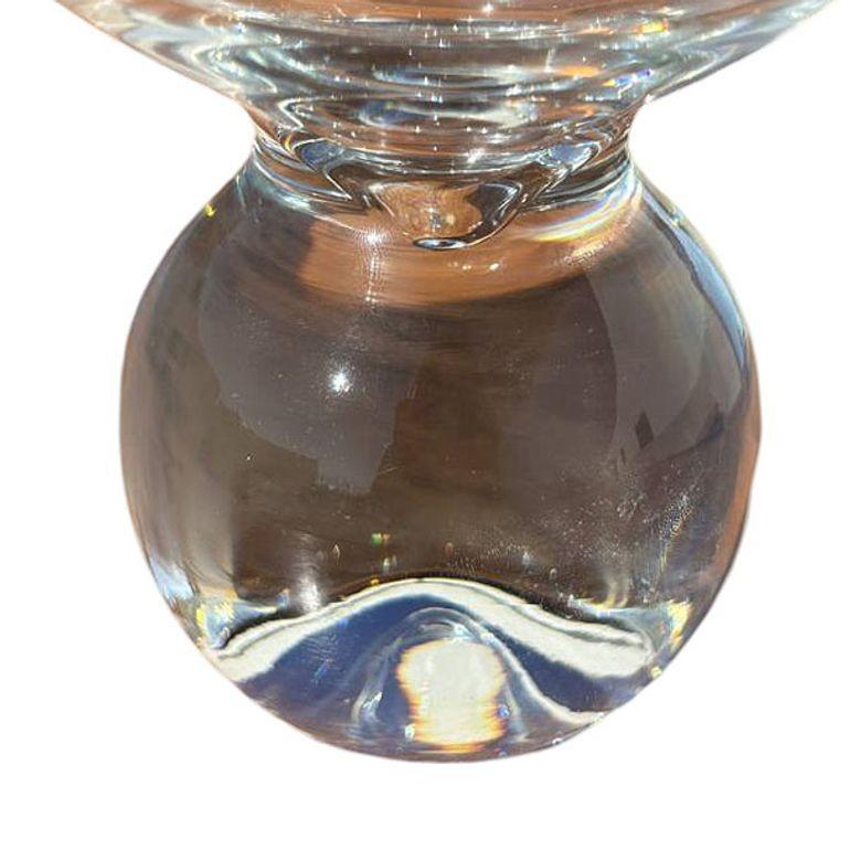 Américain Vase en verre d'art polonais postmoderne à double boule de bulles par Studio Nova en vente