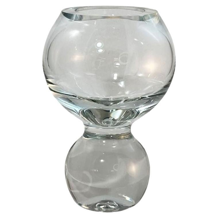 Vaso in vetro artistico polacco post-moderno con doppia sfera a bolle d'aria di Studio A Nova