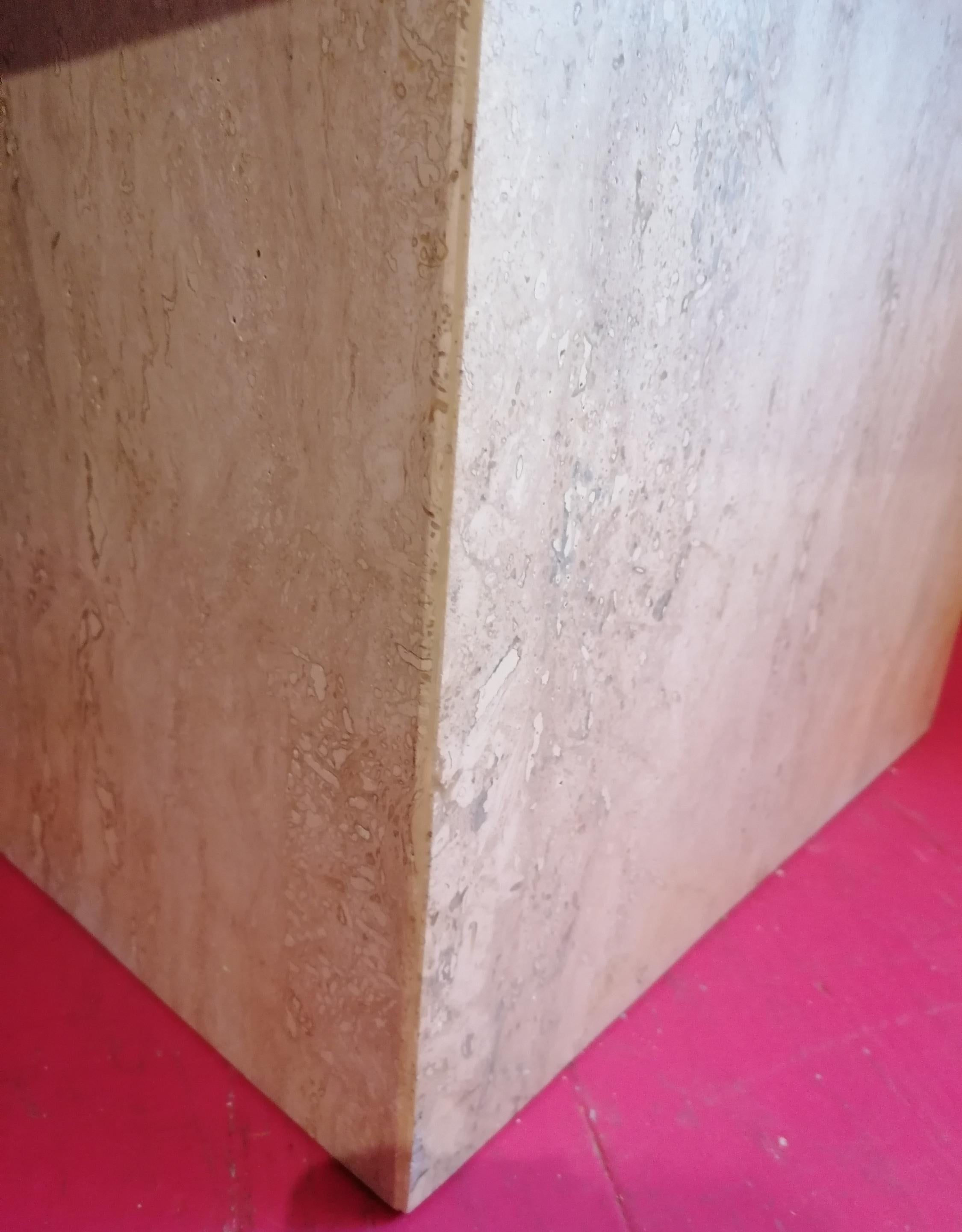 Post modern polished travertine side or end tables, USA 1980s, two available For Sale 10