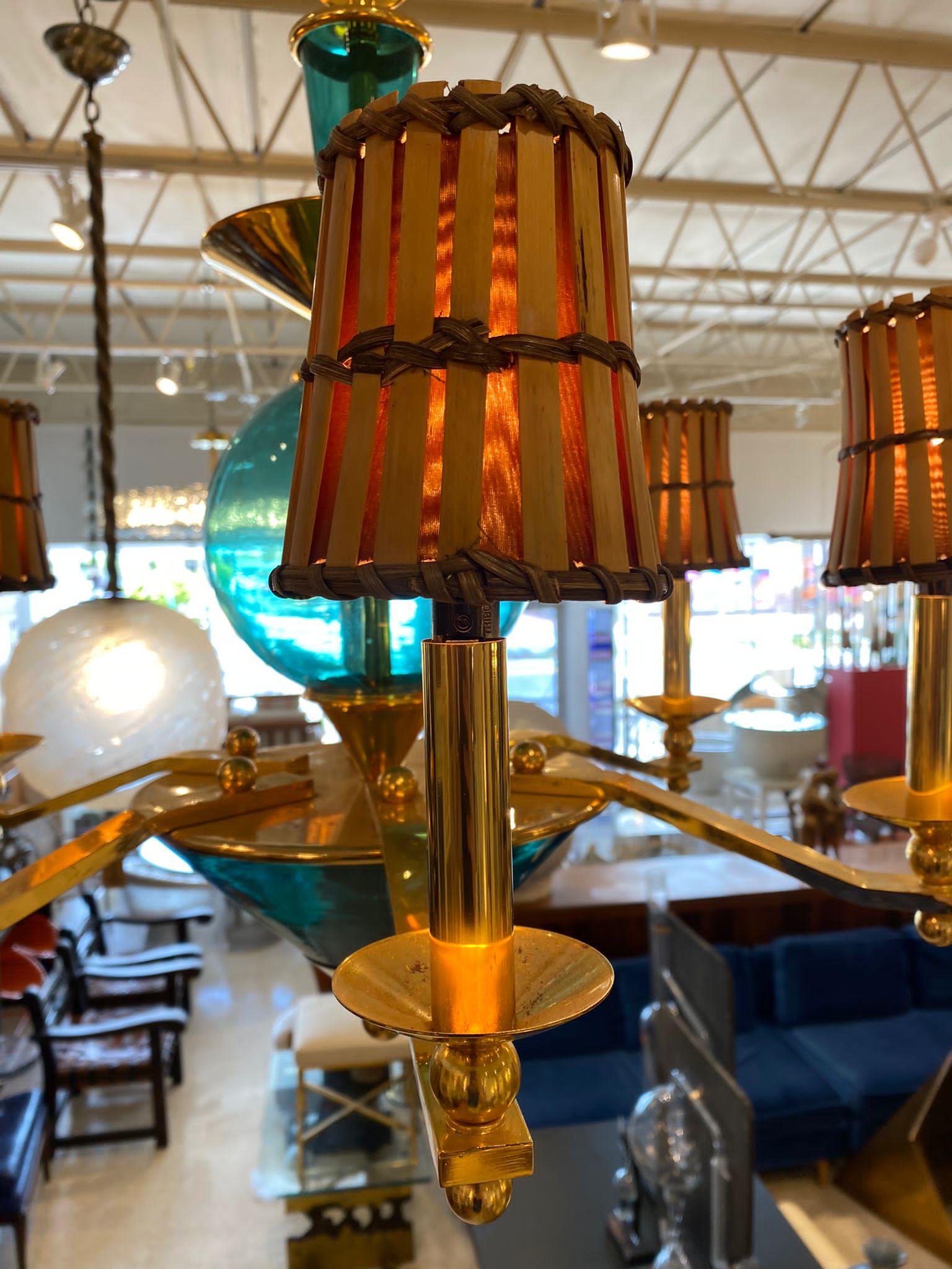 Post Modern Ponti-Style 6-Light Chandelier 4