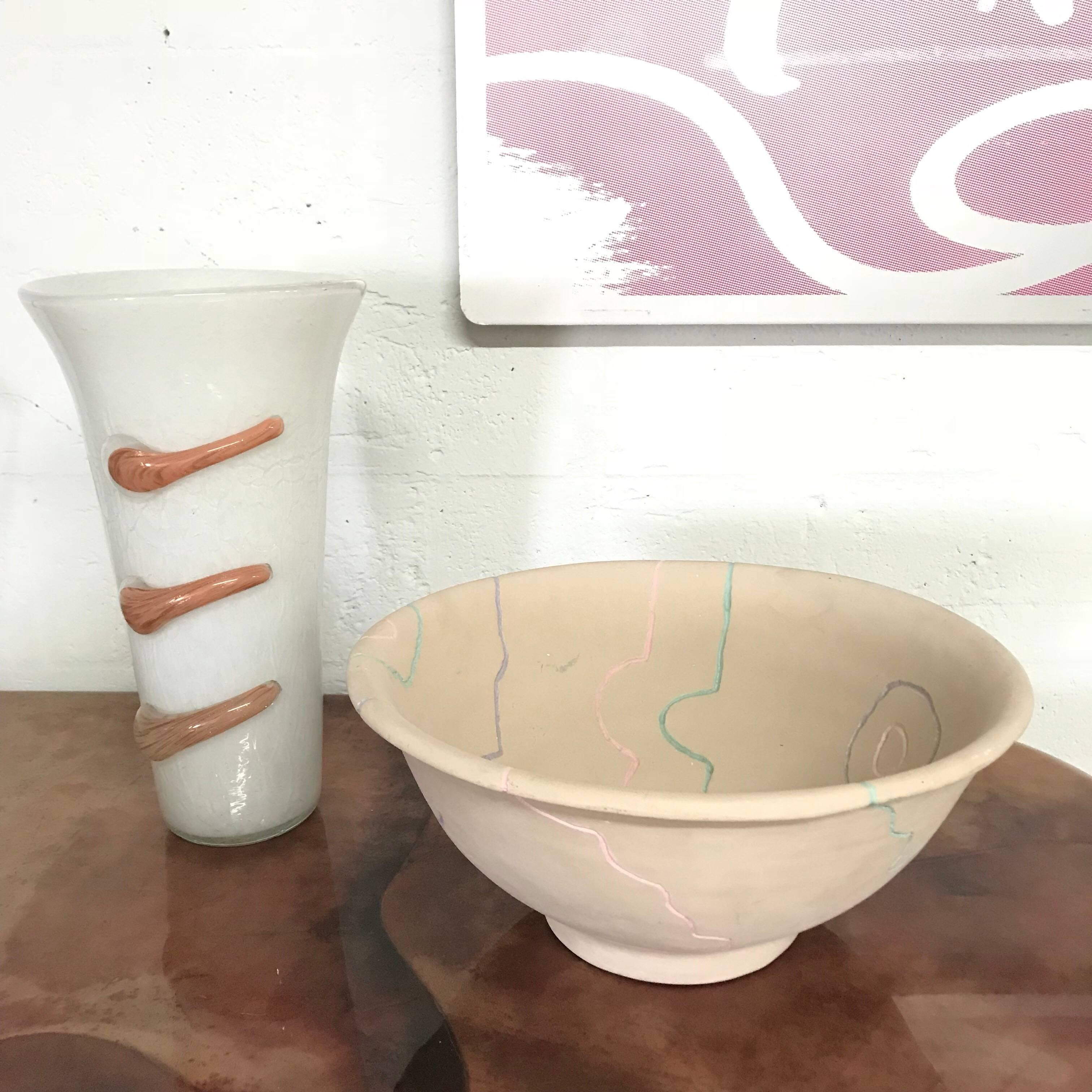 Postmodern Pottery Centrepiece Bowl or Fruit Bowl 1