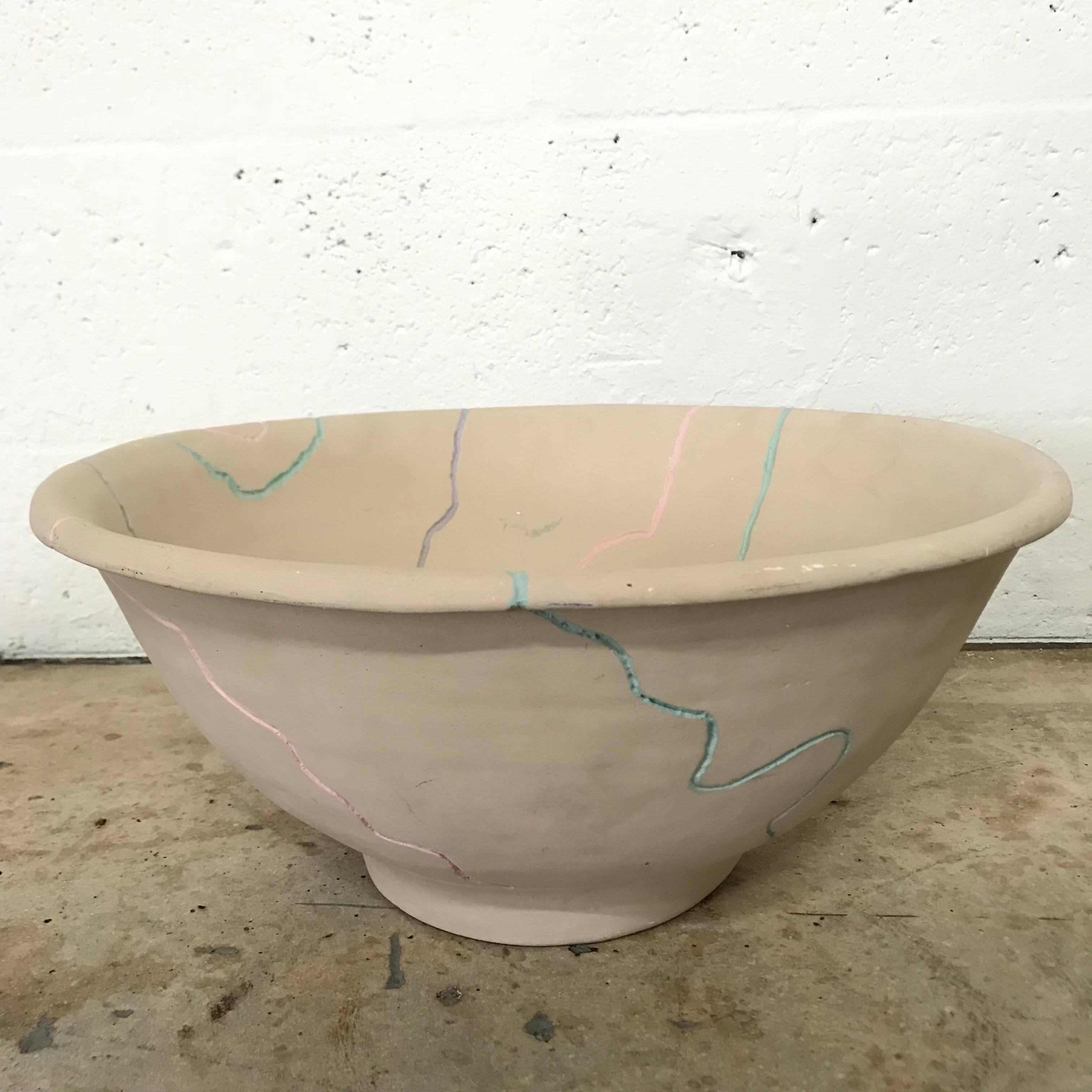 Post-Modern Postmodern Pottery Centrepiece Bowl or Fruit Bowl