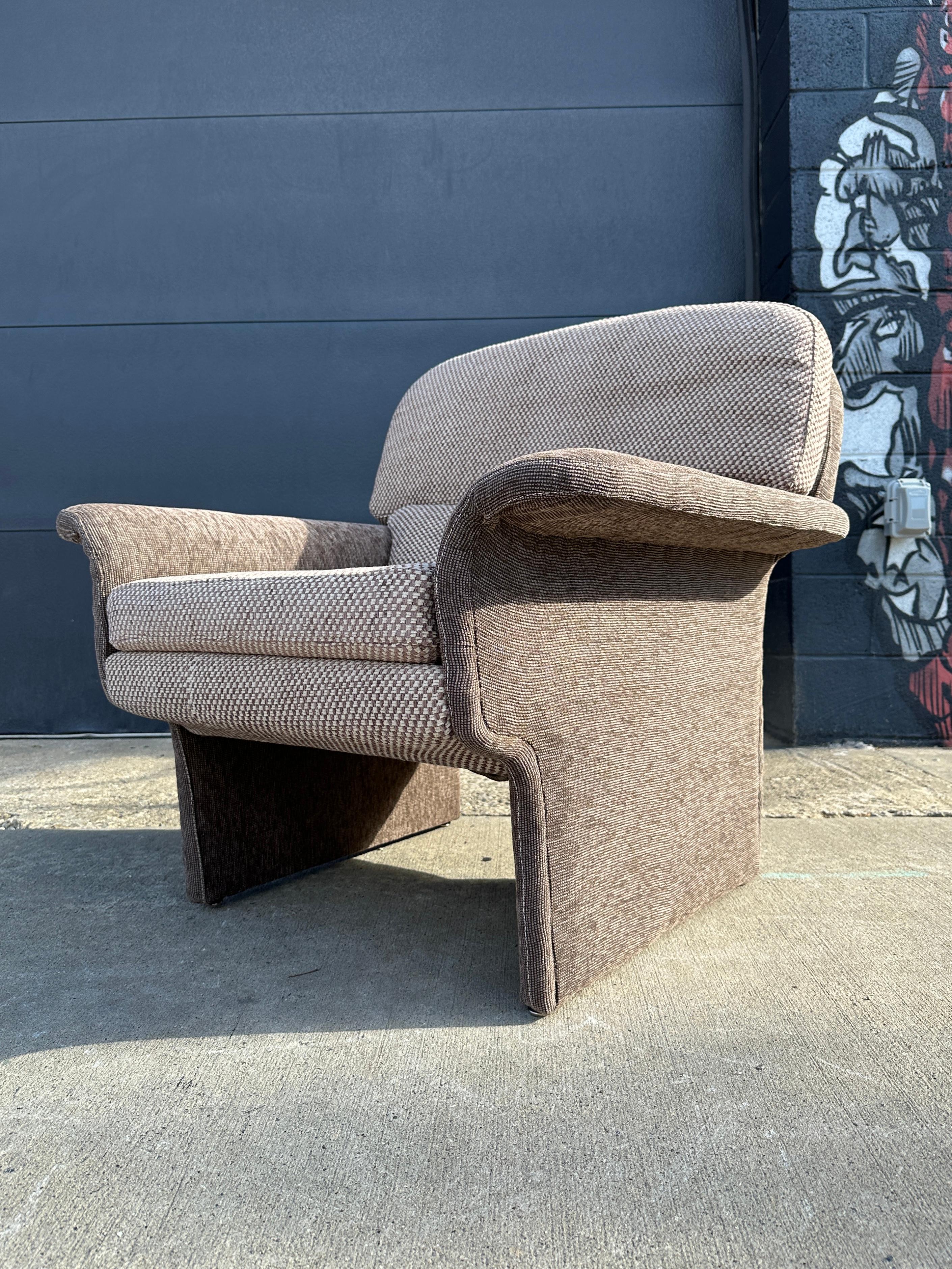 Fabric Post Modern 'Preview' Pair of Armchairs in the Style of Vladimir Kagan For Sale