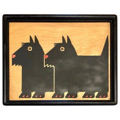 Postmodern Print on Wood 1984 by Taylor & NG Terrier Dogs