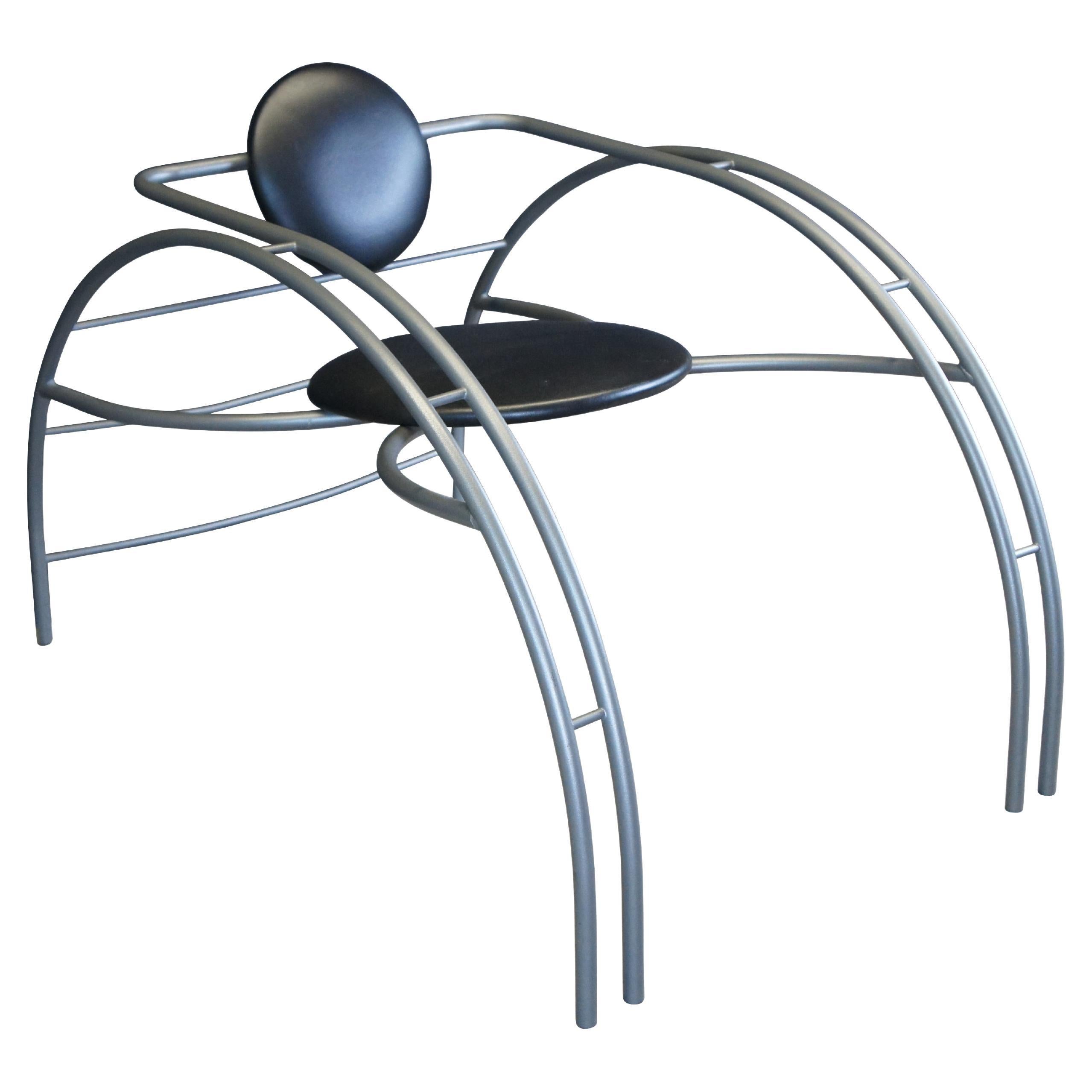 Post Modern Quebec 69 Tubular Sculptural Spider Chair by Les Amisca 40"  For Sale