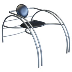 Vintage Post Modern Quebec 69 Tubular Sculptural Spider Chair by Les Amisca 40" 