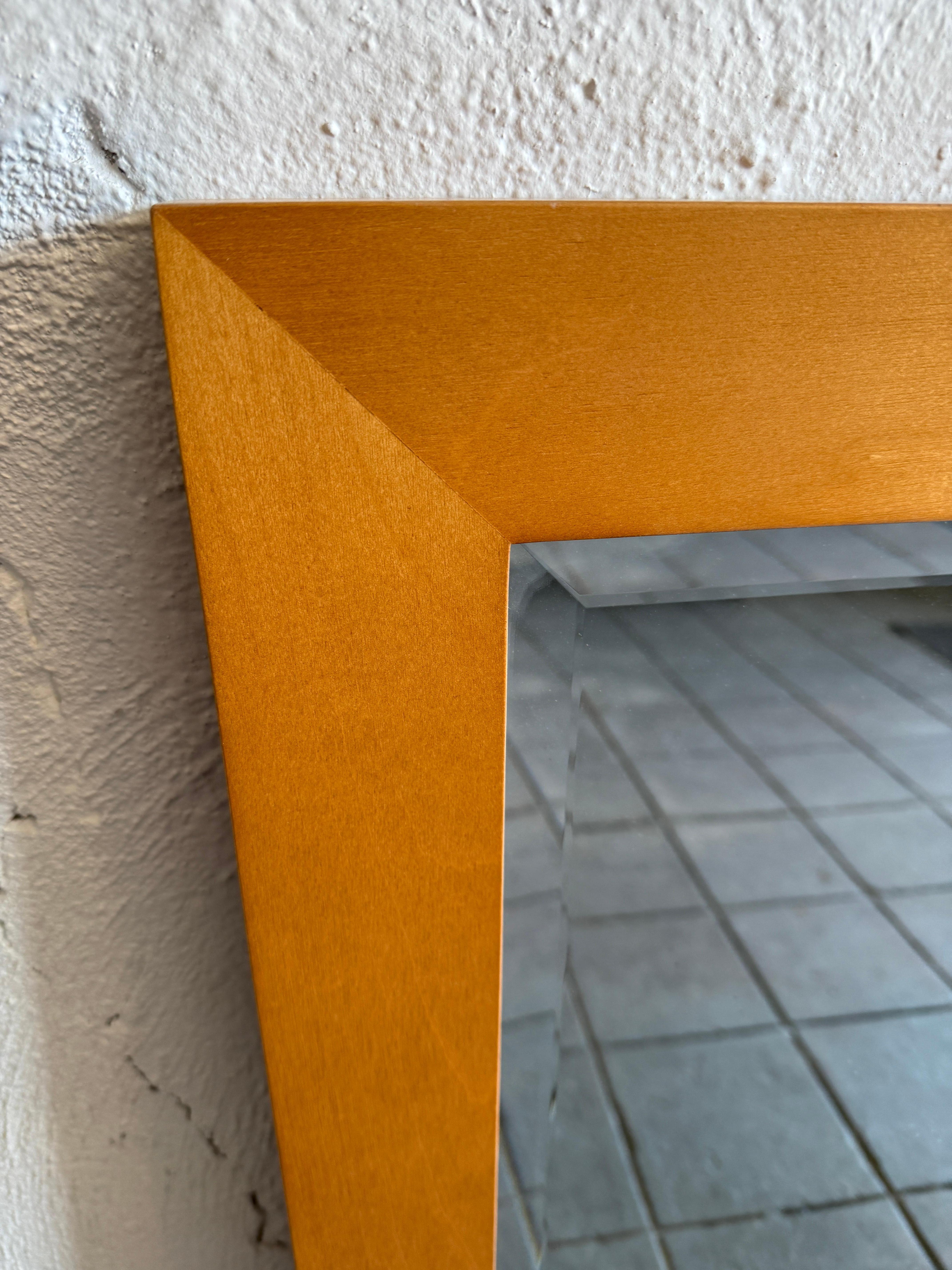 Post-Modern Post modern rectangular blonde birch wall mirror For Sale