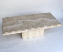 Post-Modern Rectangular Travertine Coffee Table