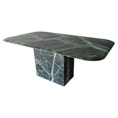 Table de salle à manger post-moderne rectangulaire en marbre Greene & Greene