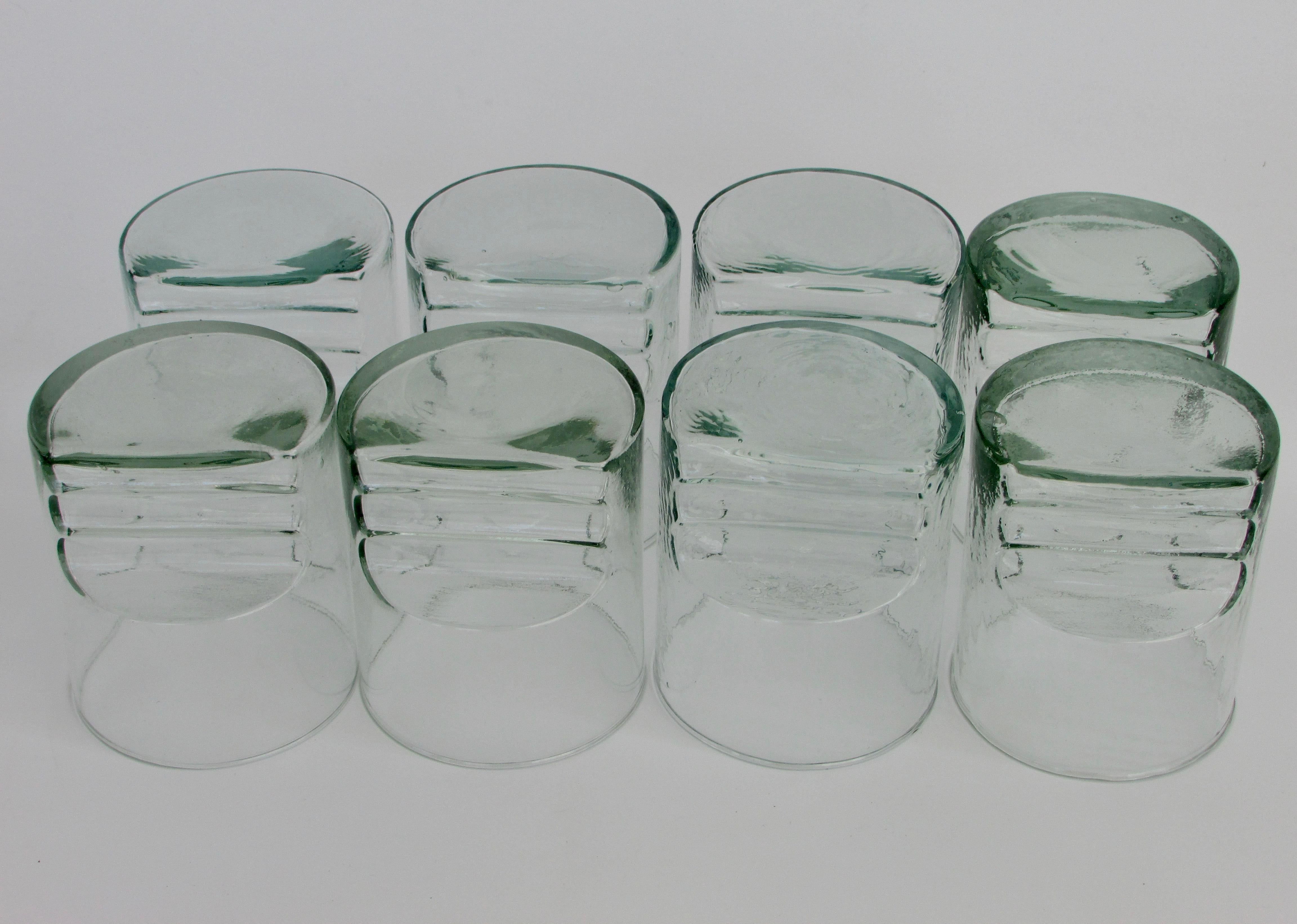 Post-Modern Recycled Glass Lowball Cocktail Glasses, Set of Eight 6