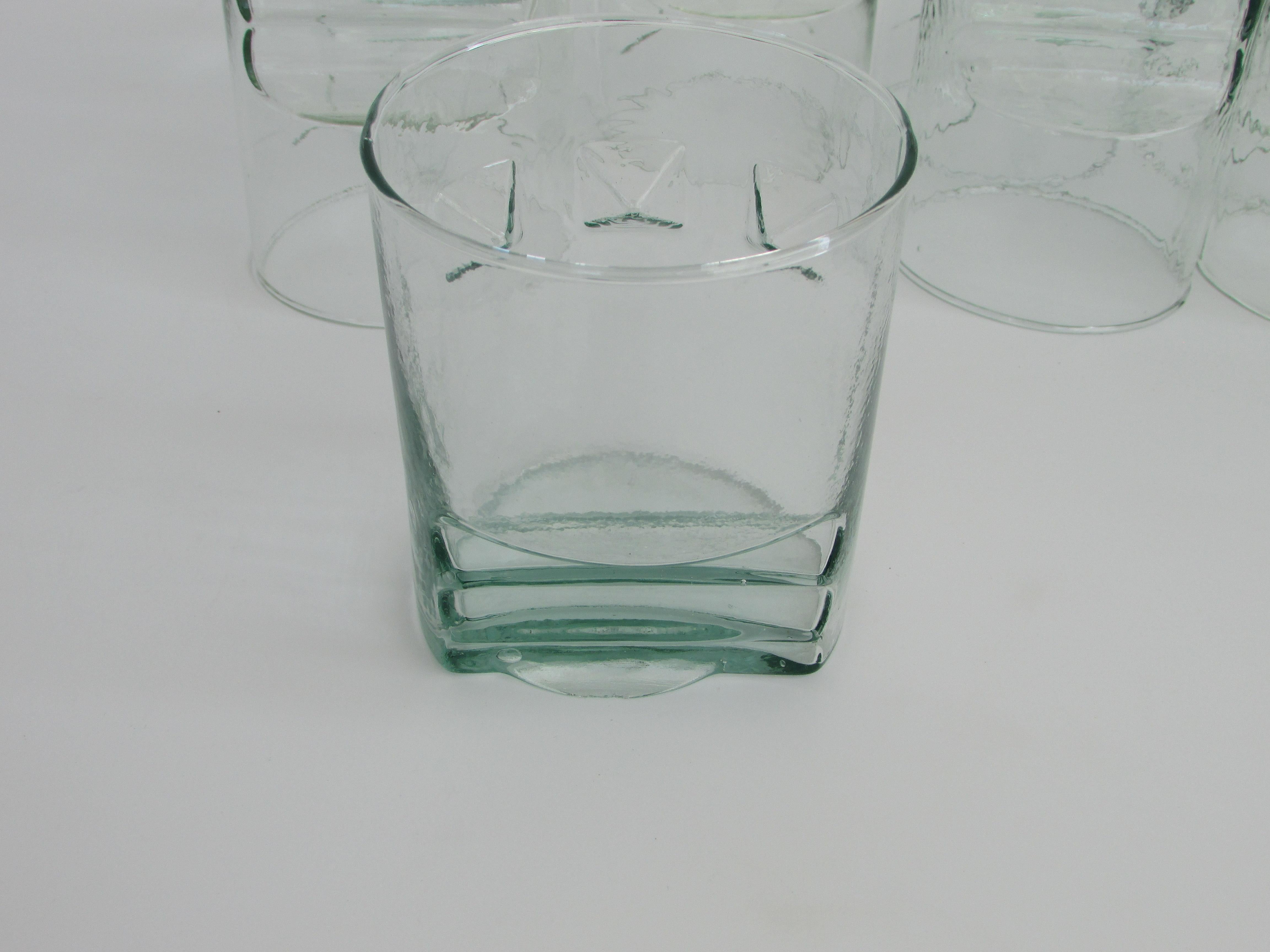 Post-Modern Recycled Glass Lowball Cocktail Glasses, Set of Eight 7