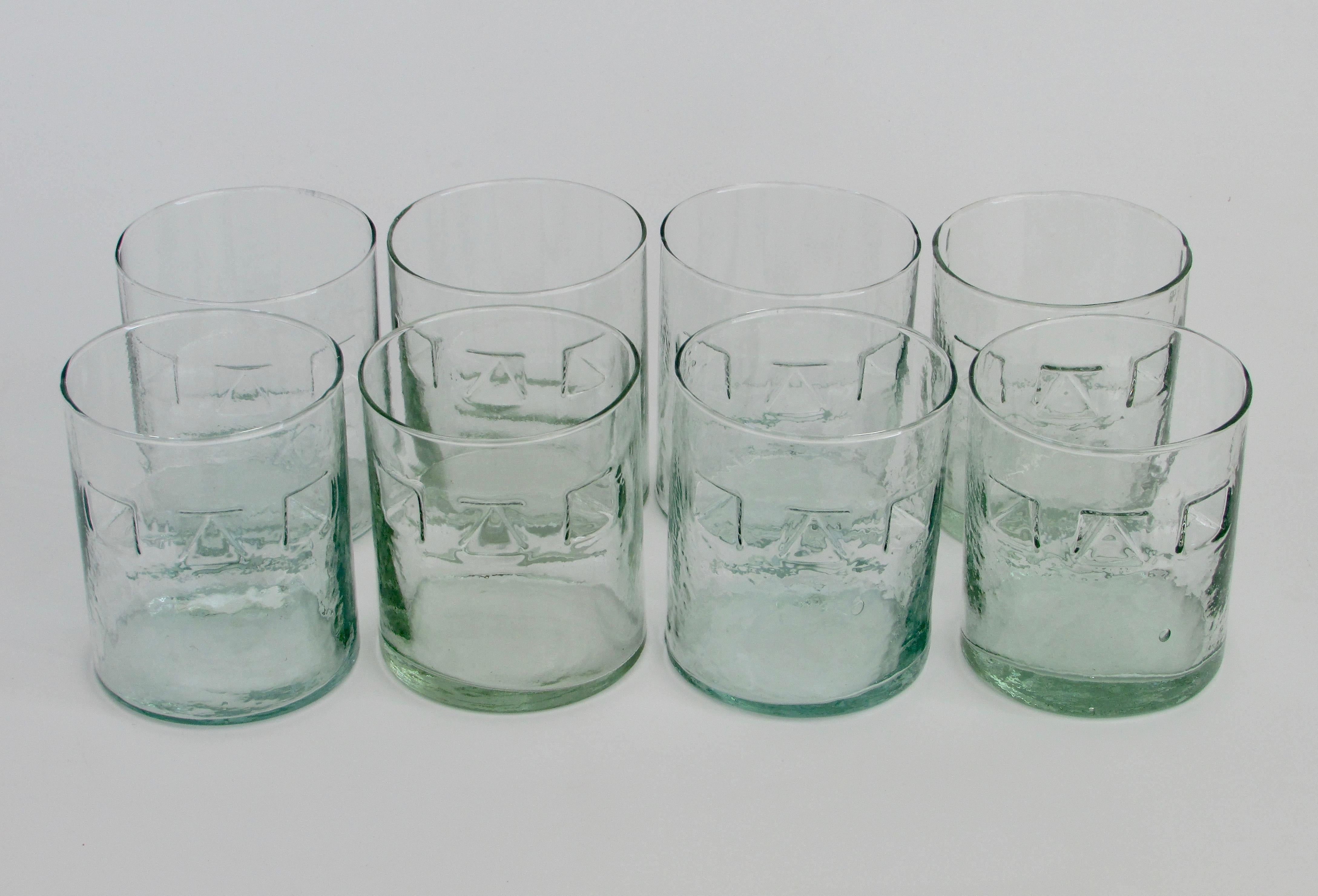 drinking glasses with finger indents