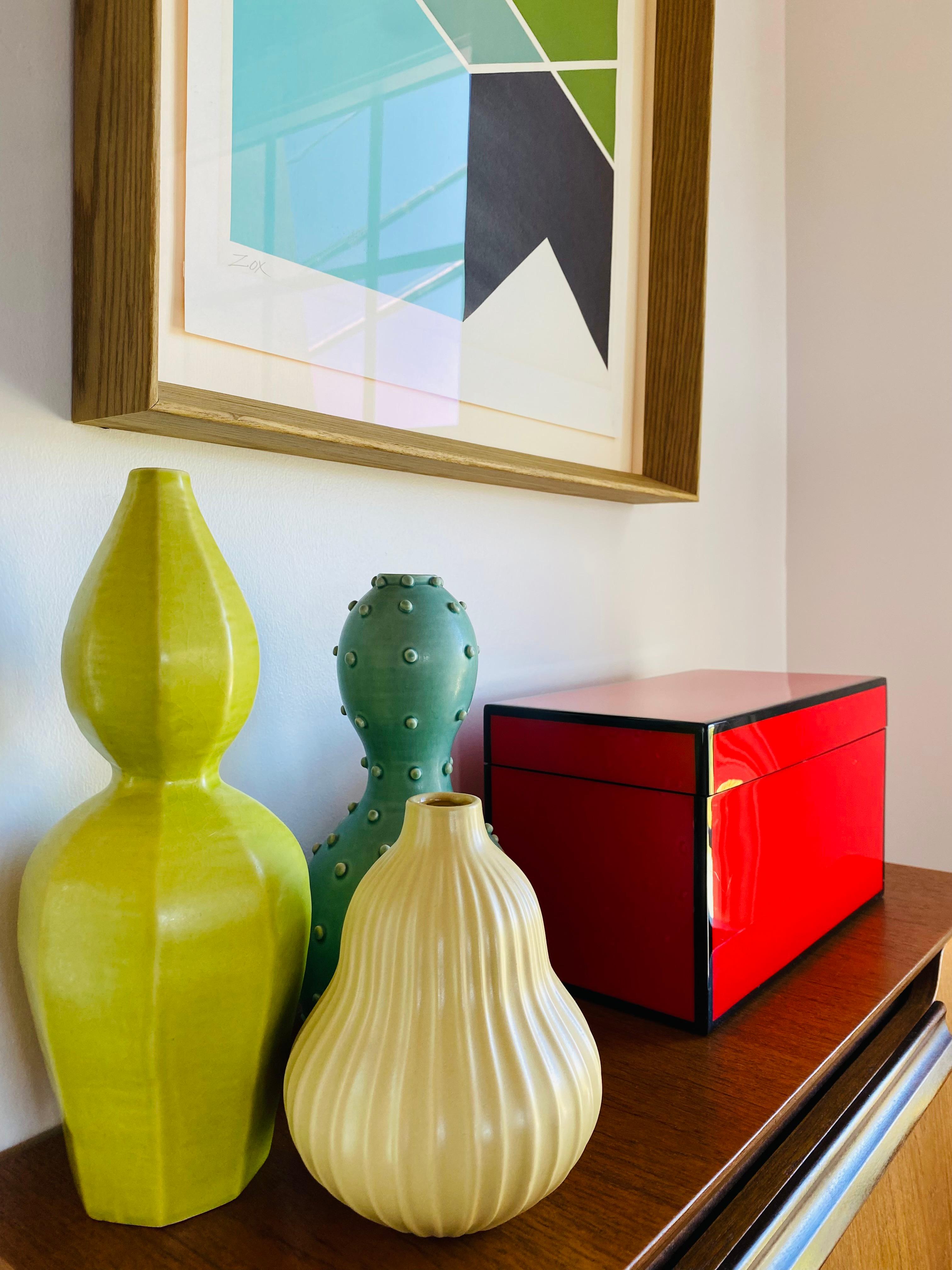 Post-Modern Post Modern Red Lacquered Jewerly Box by Gumps