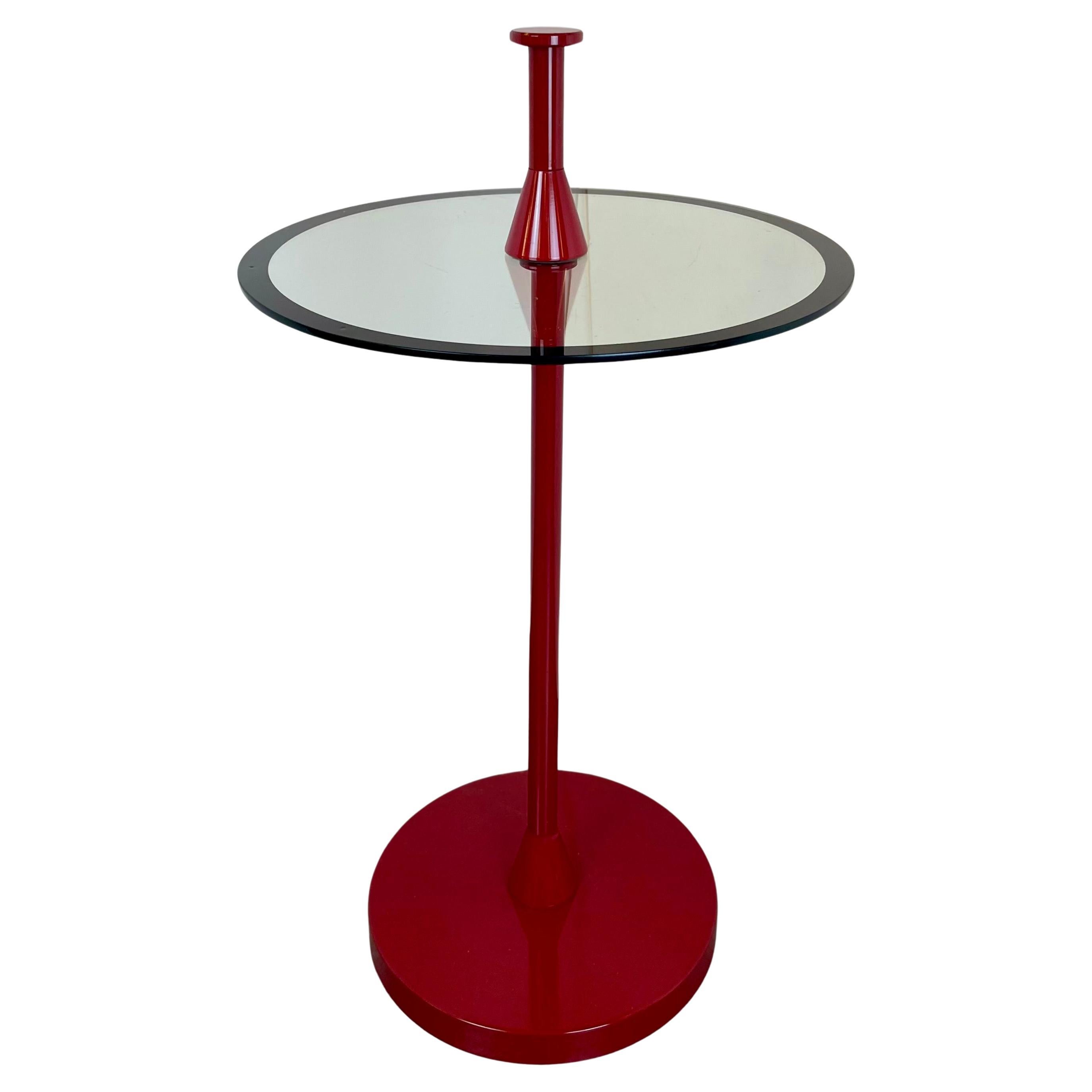 Post Modern Red Side Table, 1980s For Sale