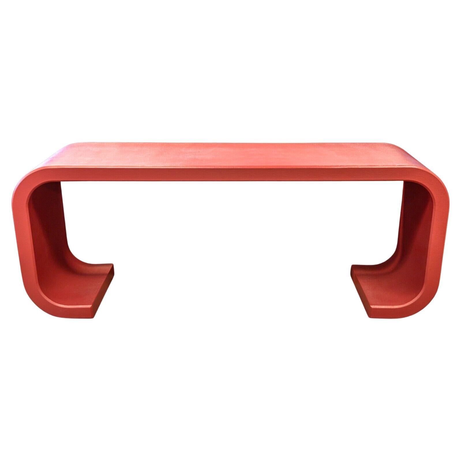 Post Modern Red Waterfall Console Table Memphis Style