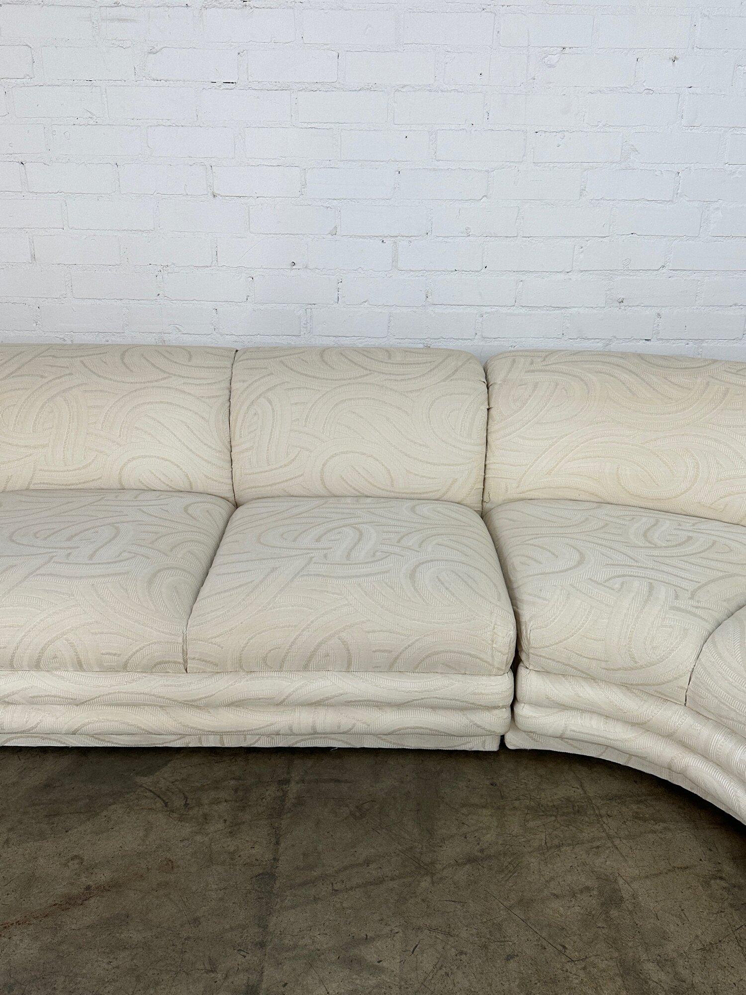 Late 20th Century Post Modern Ribbed 3 piece Sectional For Sale