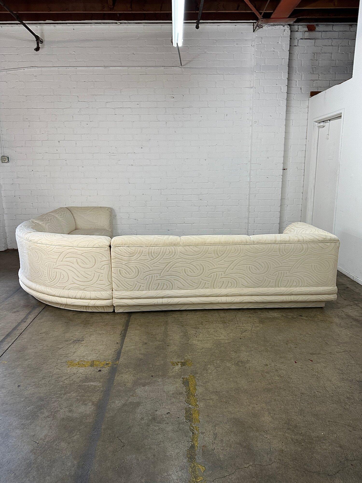 Post Modern Ribbed 3 piece Sectional For Sale 3