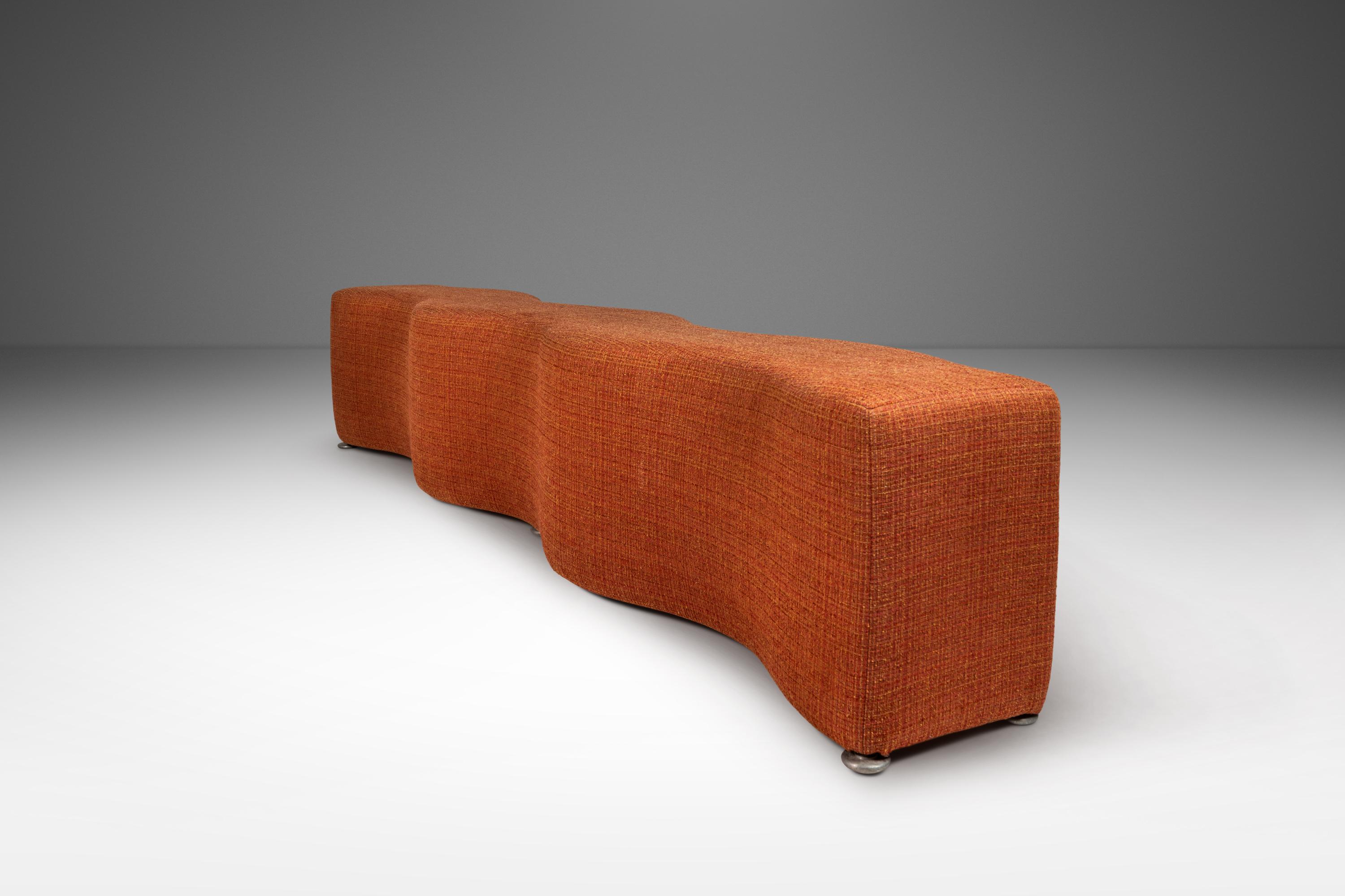 Late 20th Century Post Modern Ripple Wave Bench by Laurinda Spear for Brayton International, 1980s For Sale