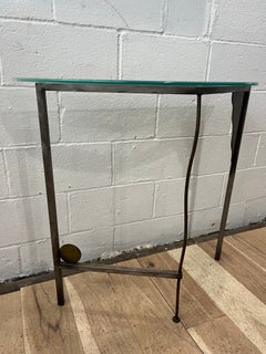 Post Modern Robert Sonneman Demi-Lune Konsole und Spiegel Eingangstisch