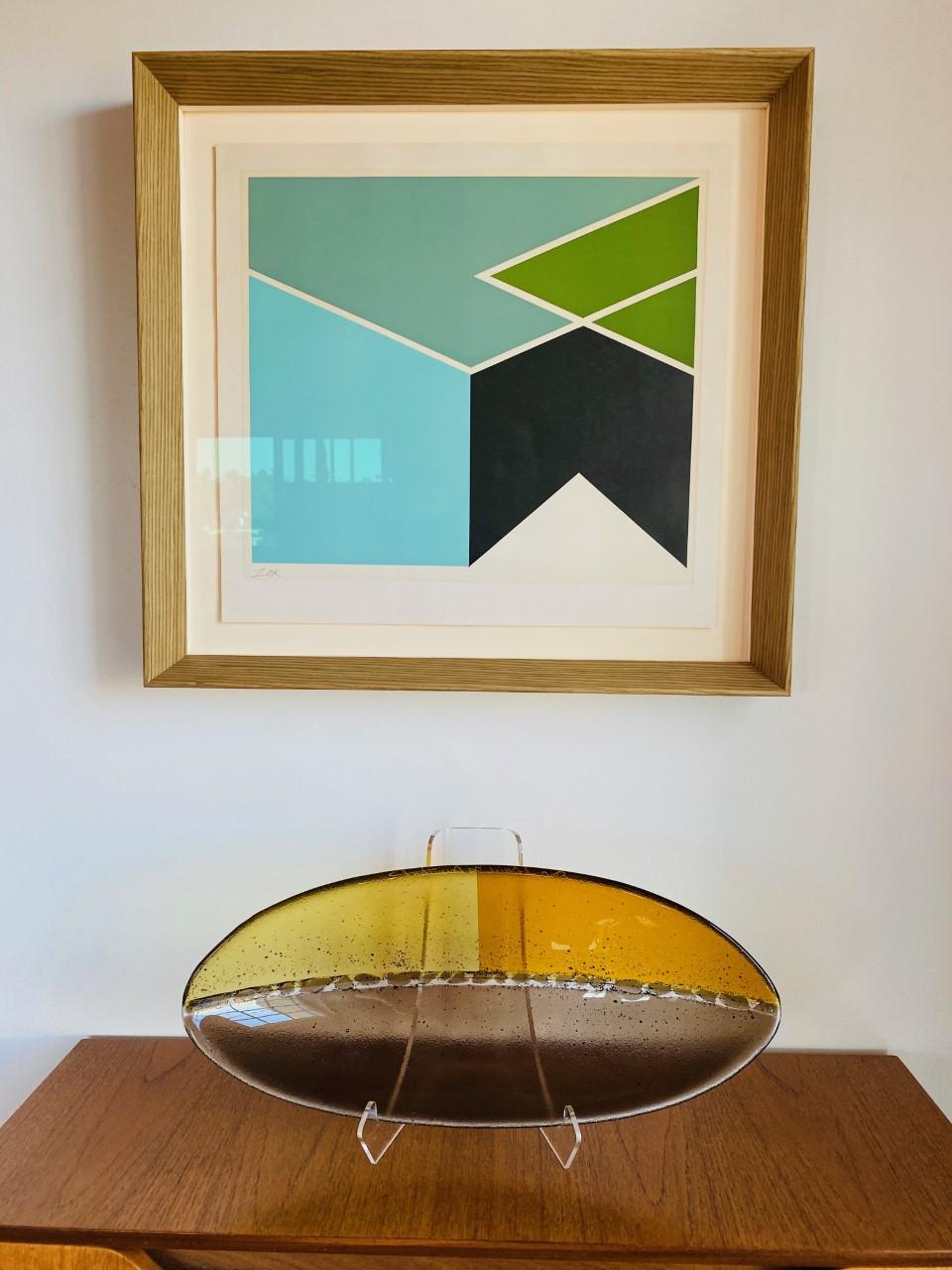 Post Modern Rosenthal Art Glass Bowl by Eric J Roush For Sale 2