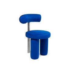 Post-Modern Round Boldly Dining Chair in Fabric and Stainless Steel by Iz-Type