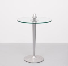 Post Modern Round Glass side table 1980s