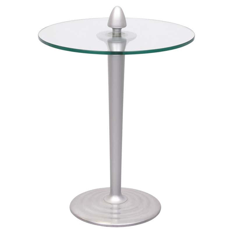 Post-Modern Chrome and Black Glass Side Tables For Sale at 1stDibs ...