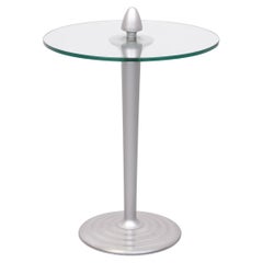 Post Modern Round Glass side table 1980s 