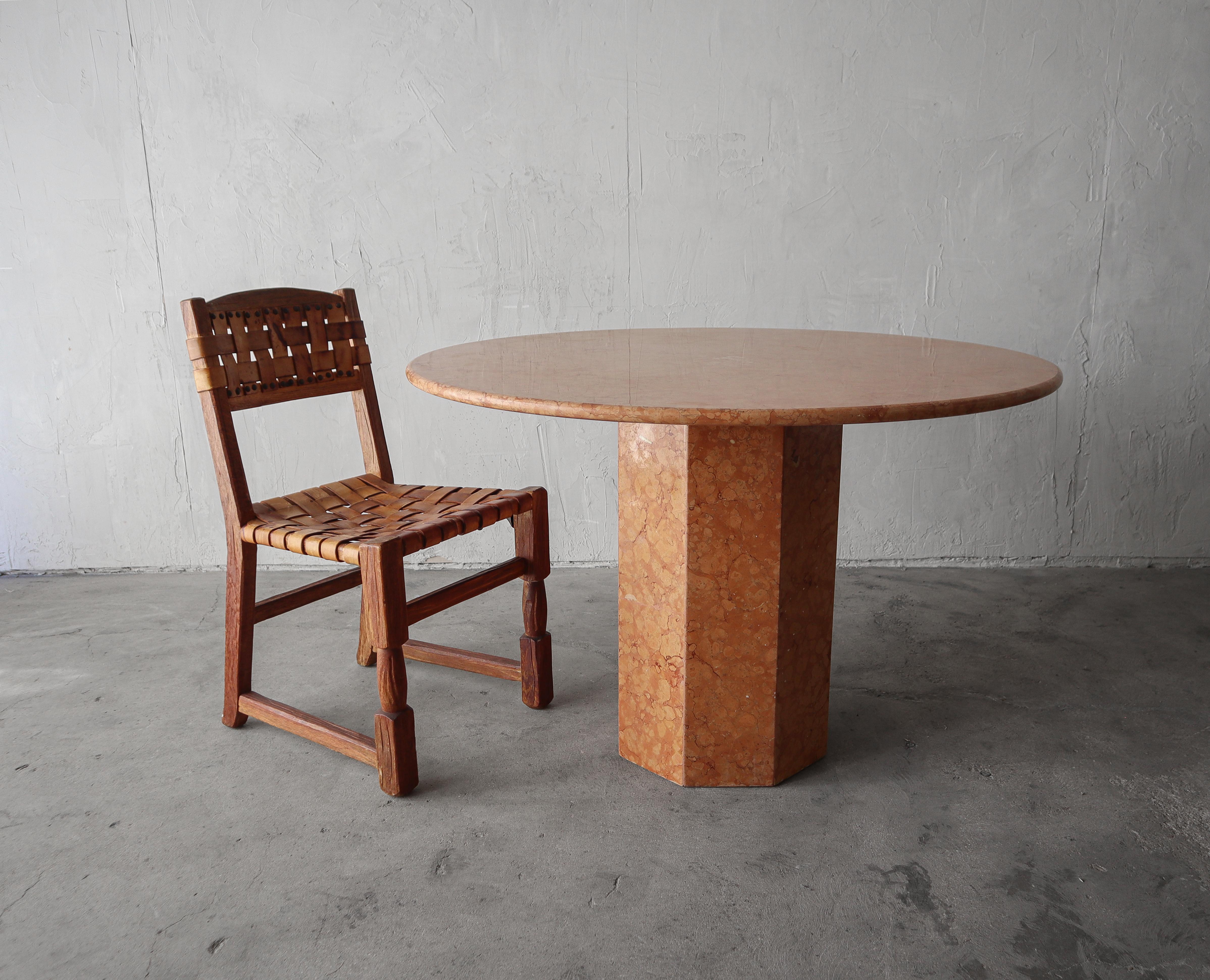 Post-Modern Post Modern Round Marble Dining Table For Sale