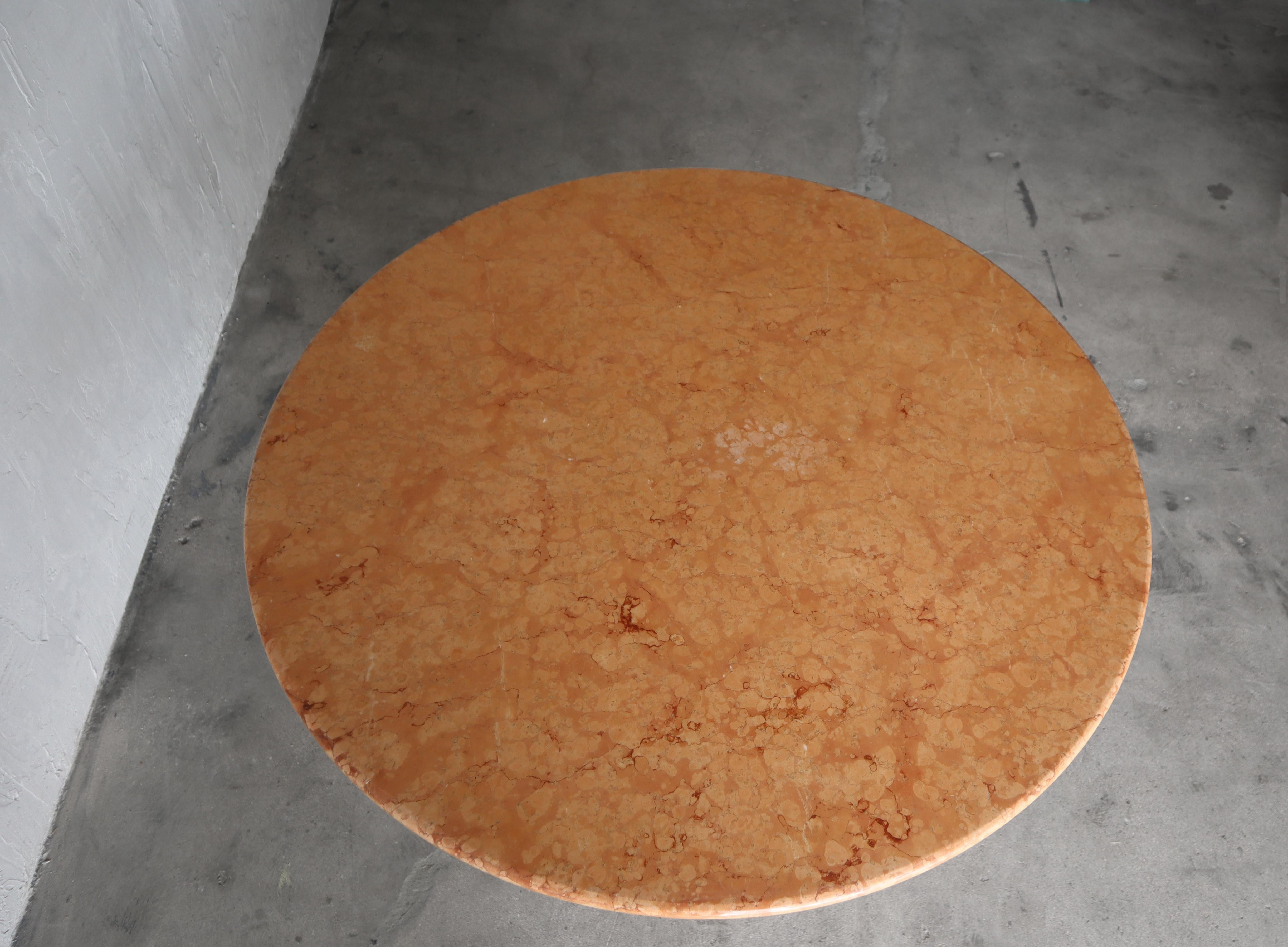 Post Modern Round Marble Dining Table In Good Condition For Sale In Las Vegas, NV