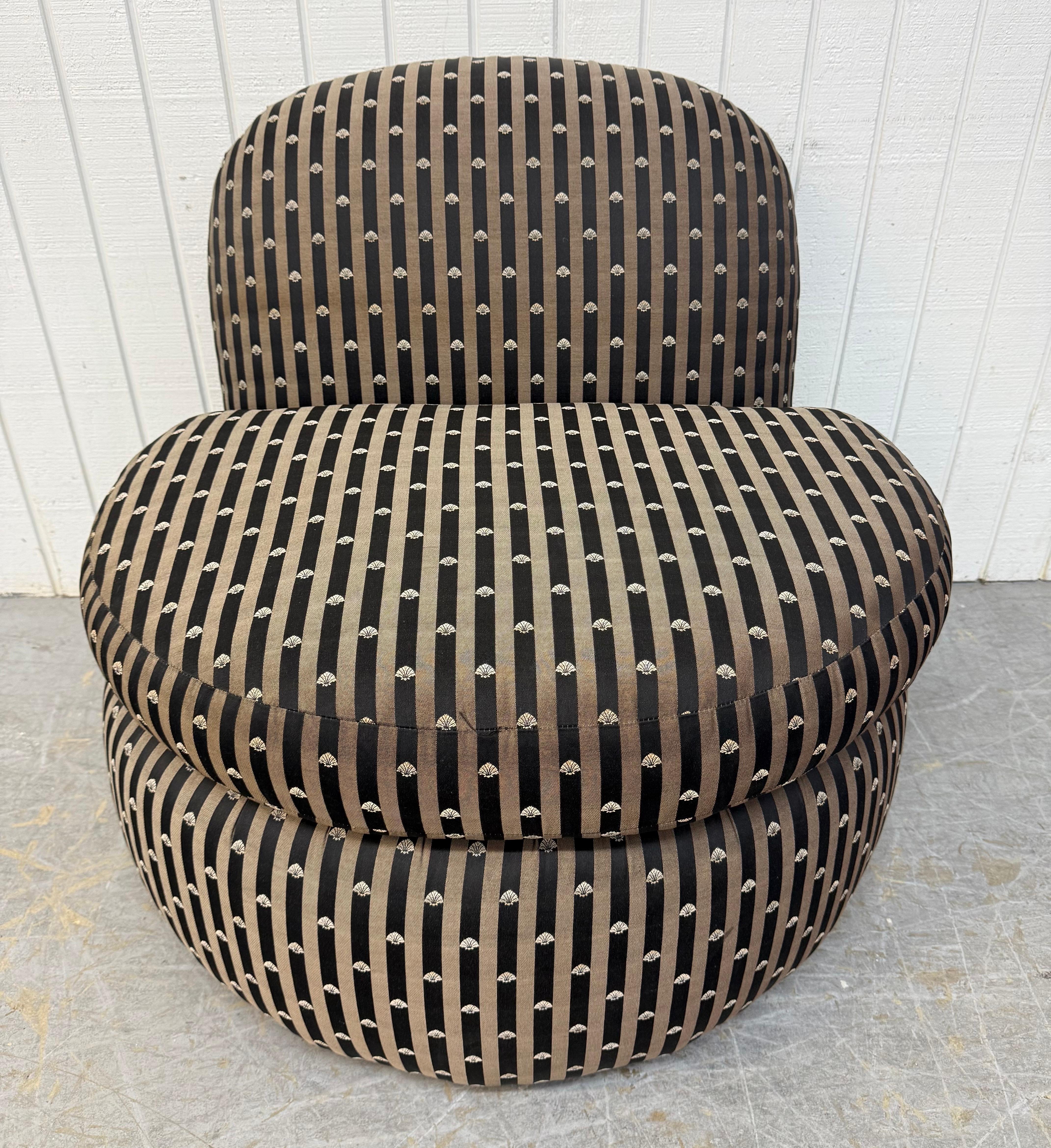 Upholstery Post Modern Rounded Slipper Chairs - Set of 2 For Sale