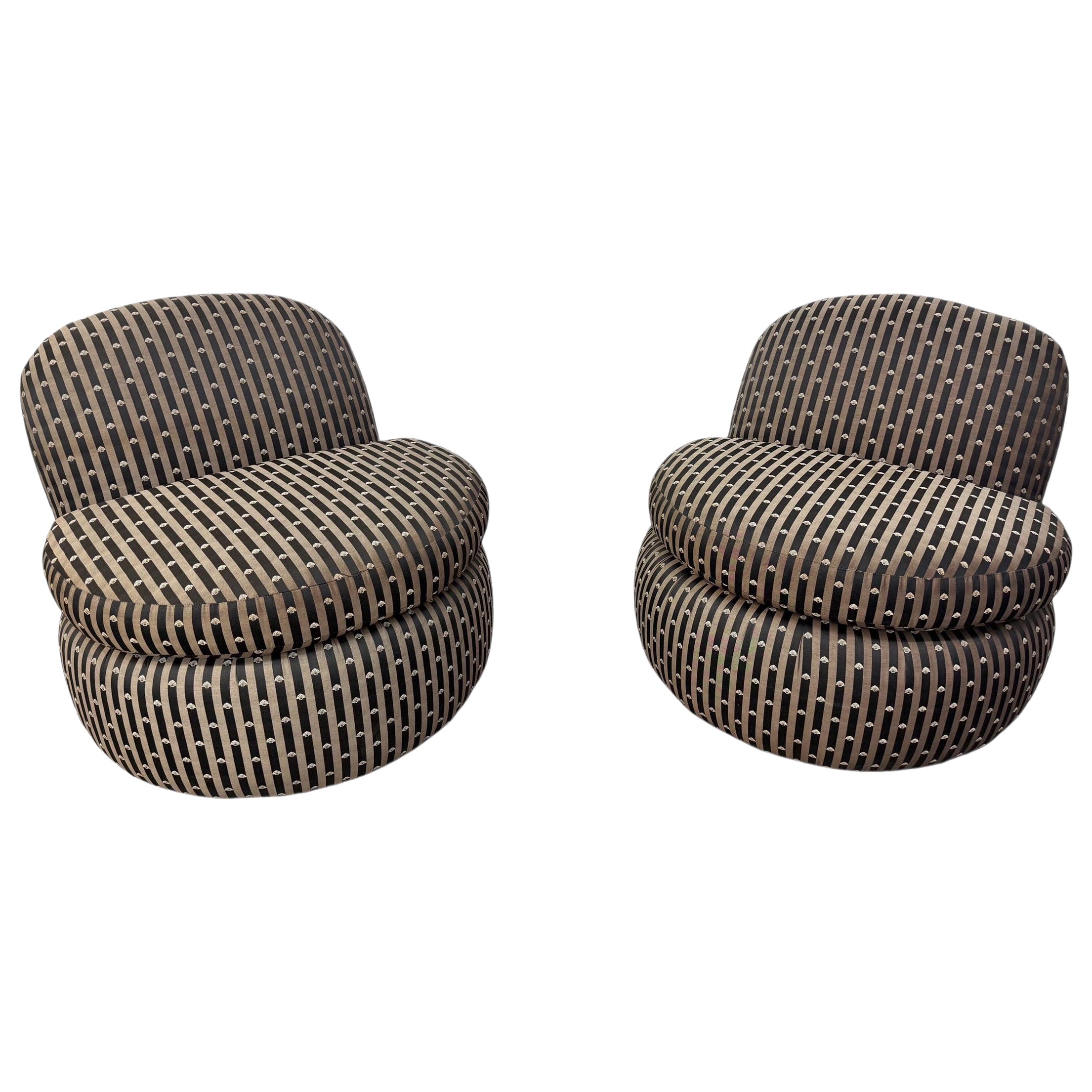 Post Modern Rounded Slipper Chairs - Set of 2