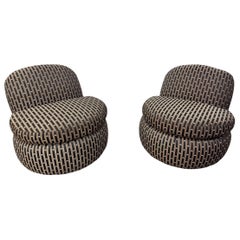 Post Modern Rounded Slipper Chairs - Set of 2