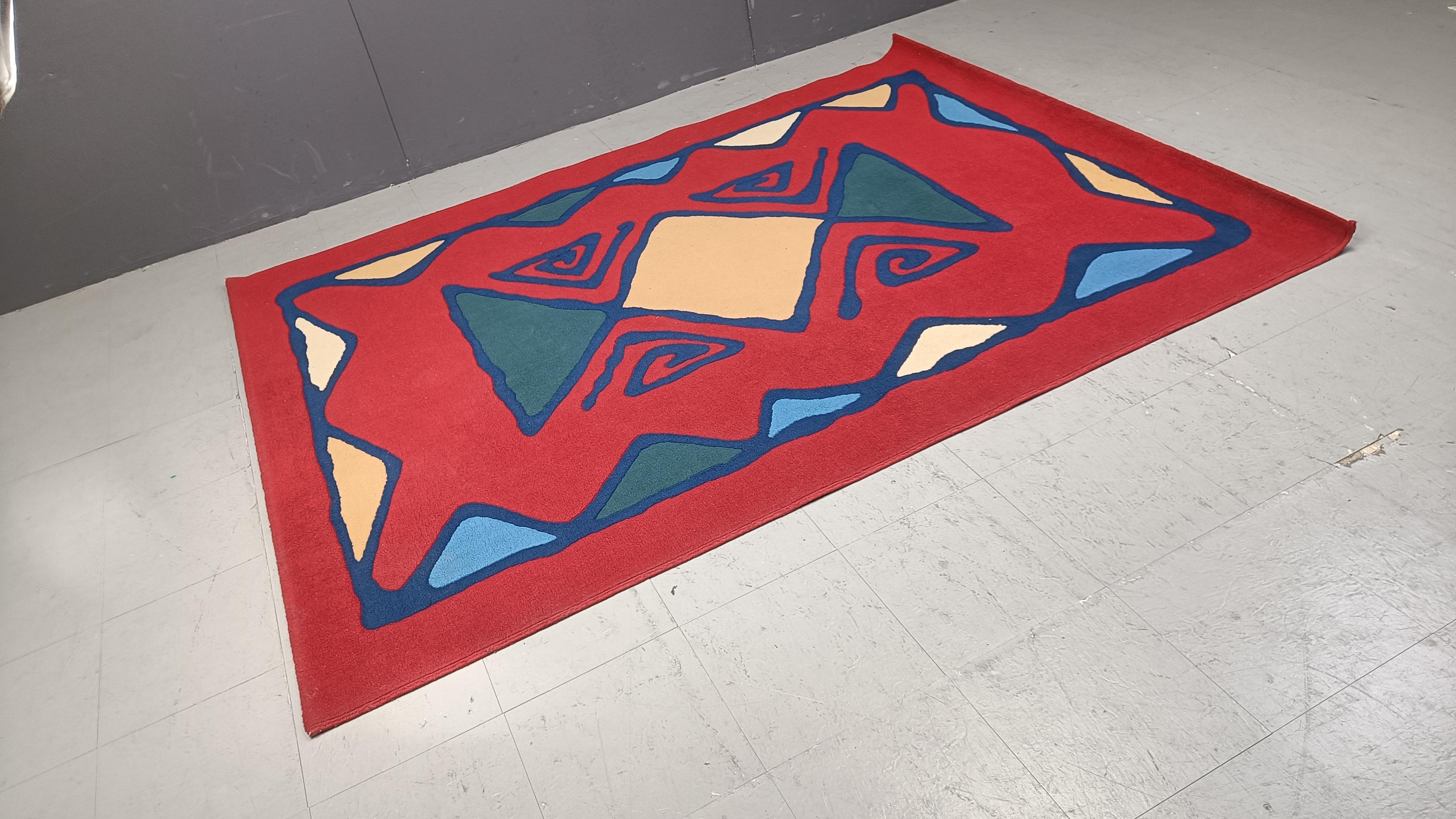 Belgian Post modern rug, 1980s For Sale