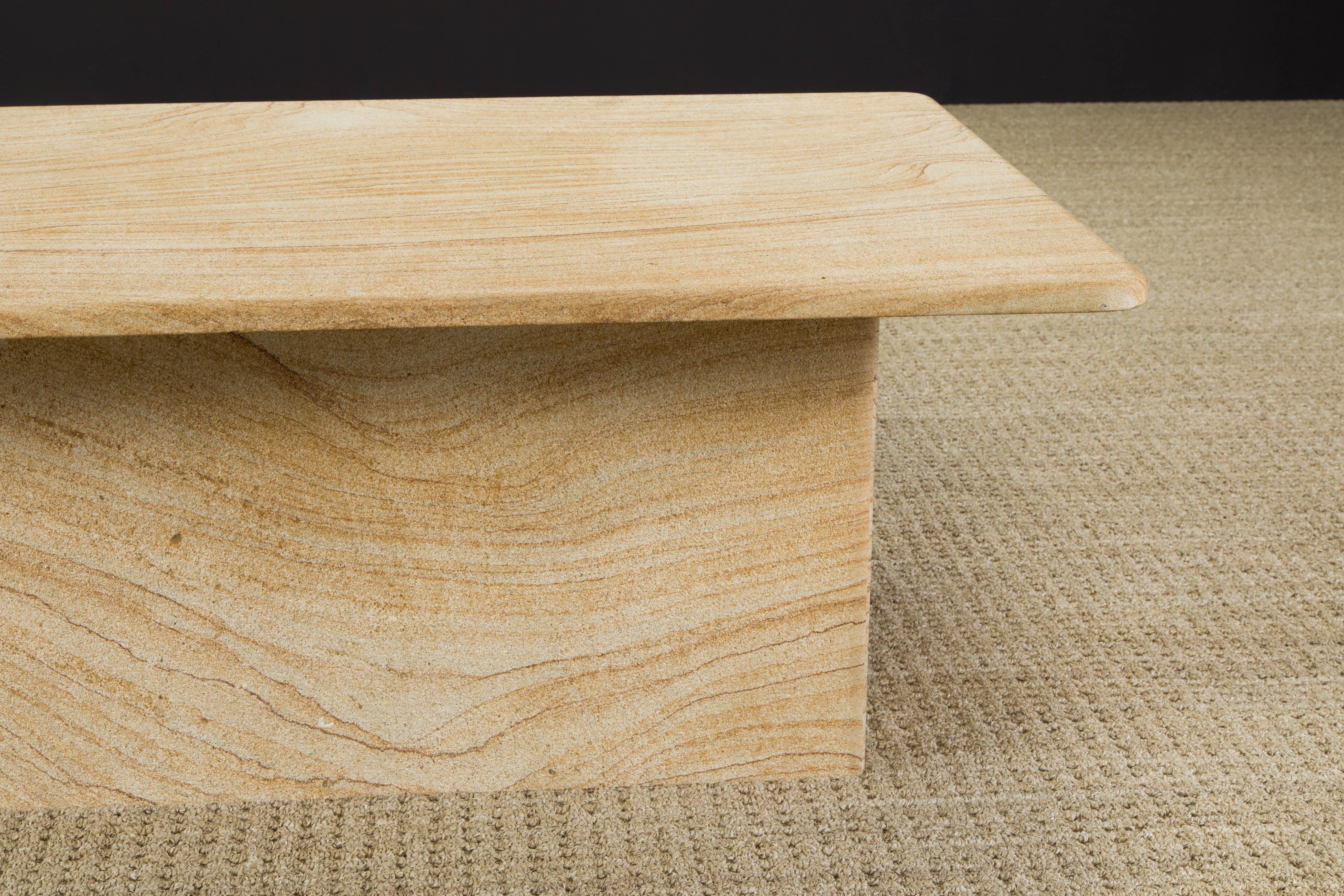 Post-Modern Sandstone Coffee Table, c 1990s  For Sale 1