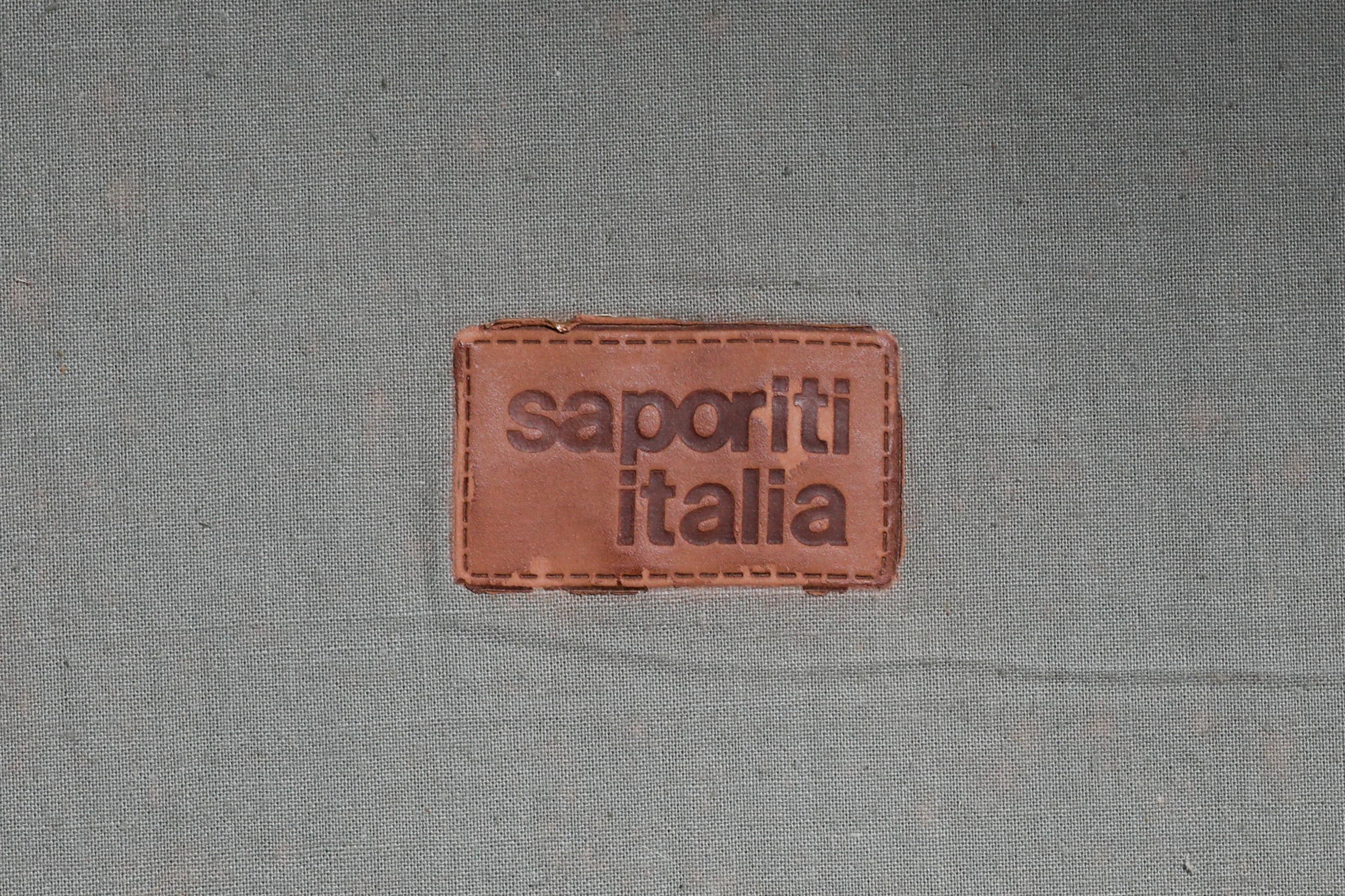 Postmoderner Saporiti-Loungesessel aus grauem Leder von Giovanni Offredi, 1974 im Angebot 5