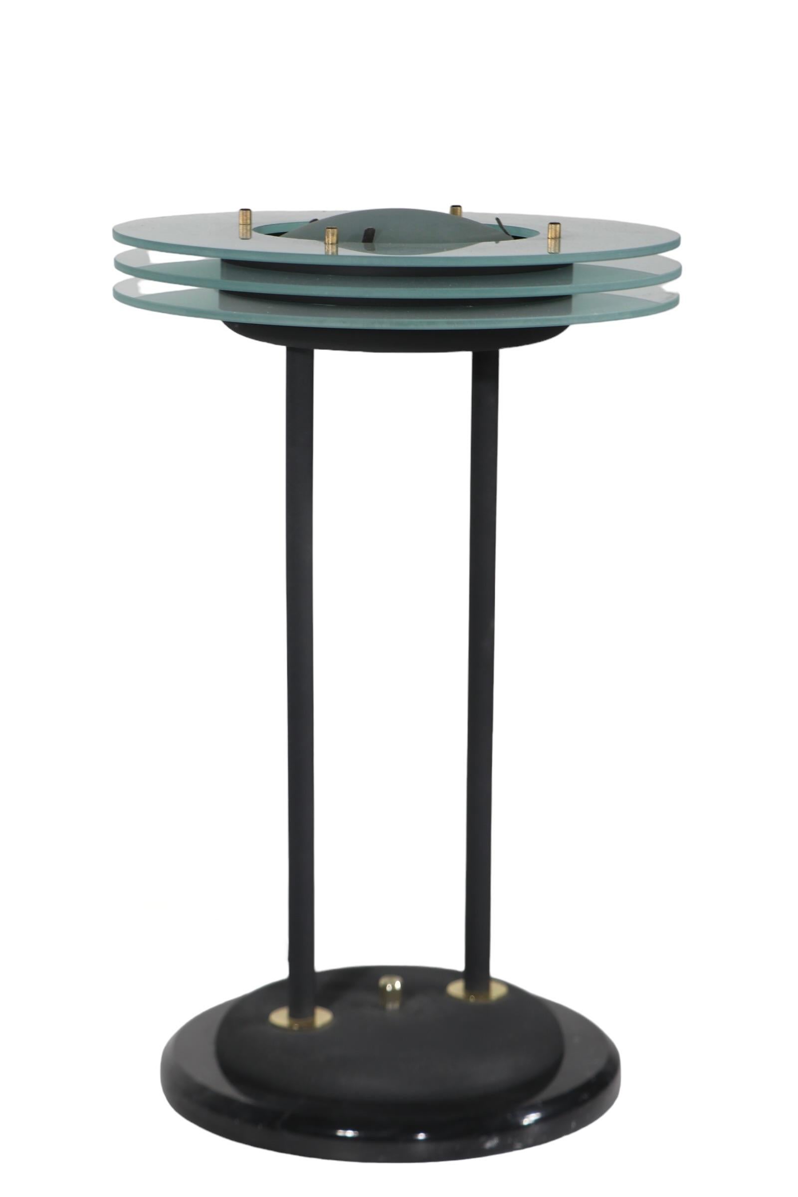 Post Modern Saturn Ring Table Lamp att. to Sonneman c 1970/80's For Sale 3