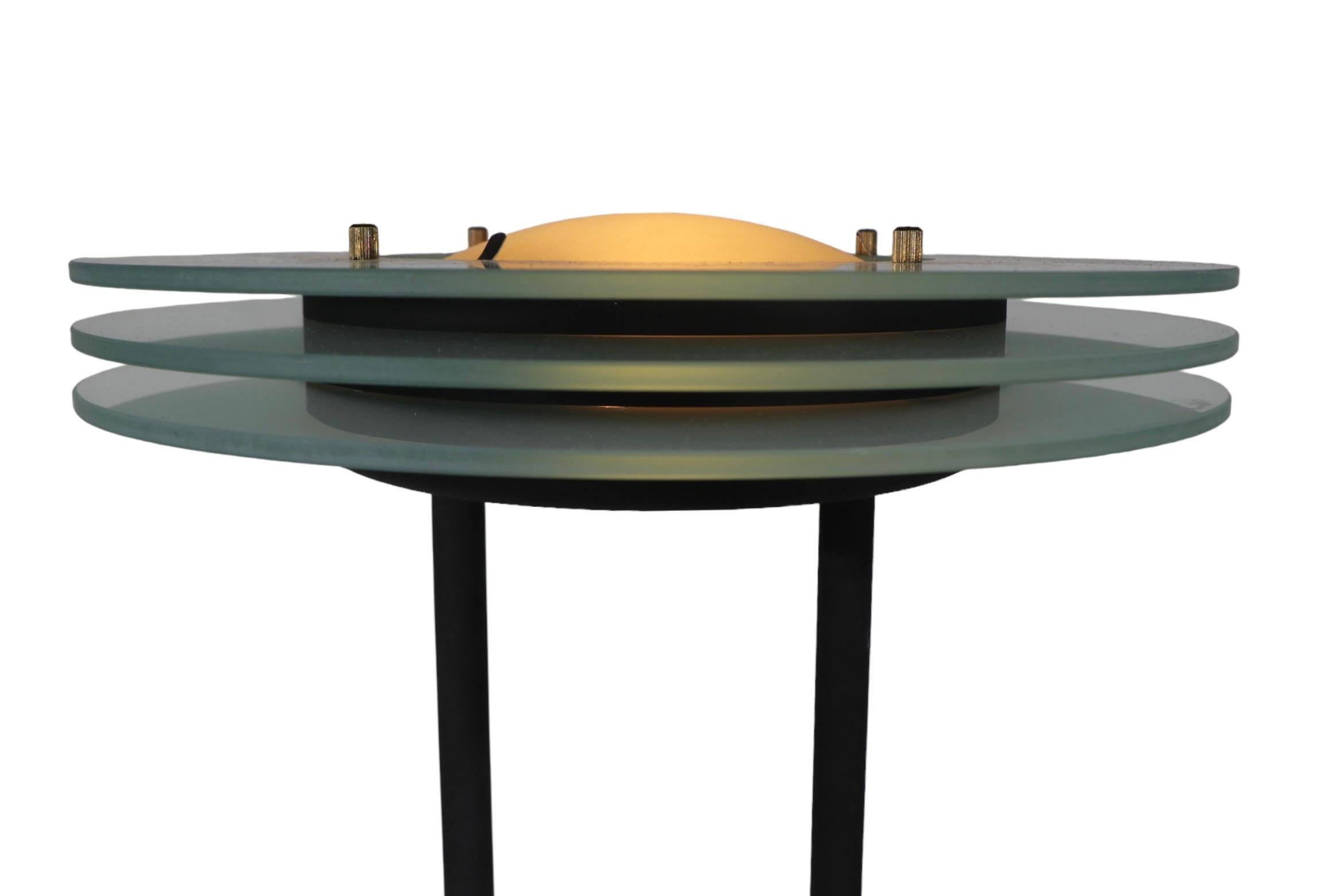 Post-Modern Post Modern Saturn Ring Table Lamp att. to Sonneman c 1970/80's For Sale