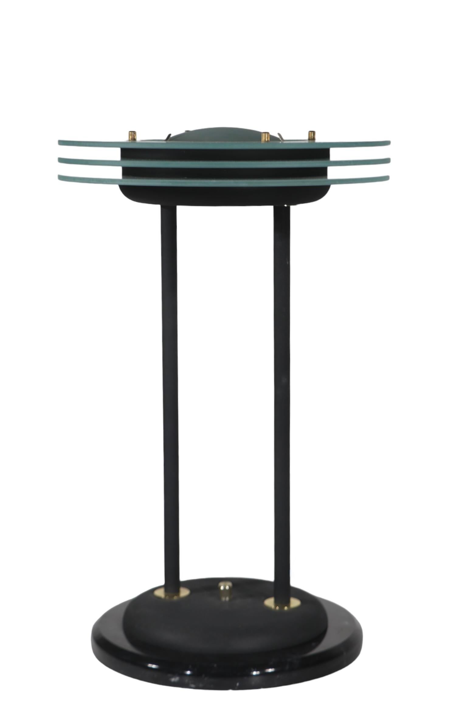 Post Modern Saturn Ring Table Lamp att. to Sonneman c 1970/80's For Sale 1