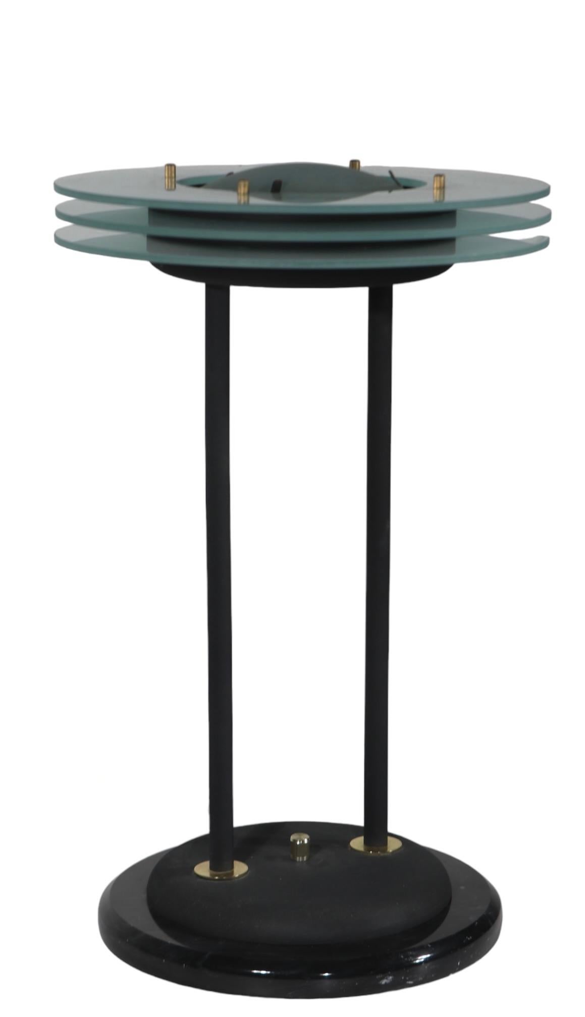 Post Modern Saturn Ring Table Lamp att. to Sonneman c 1970/80's For Sale 2