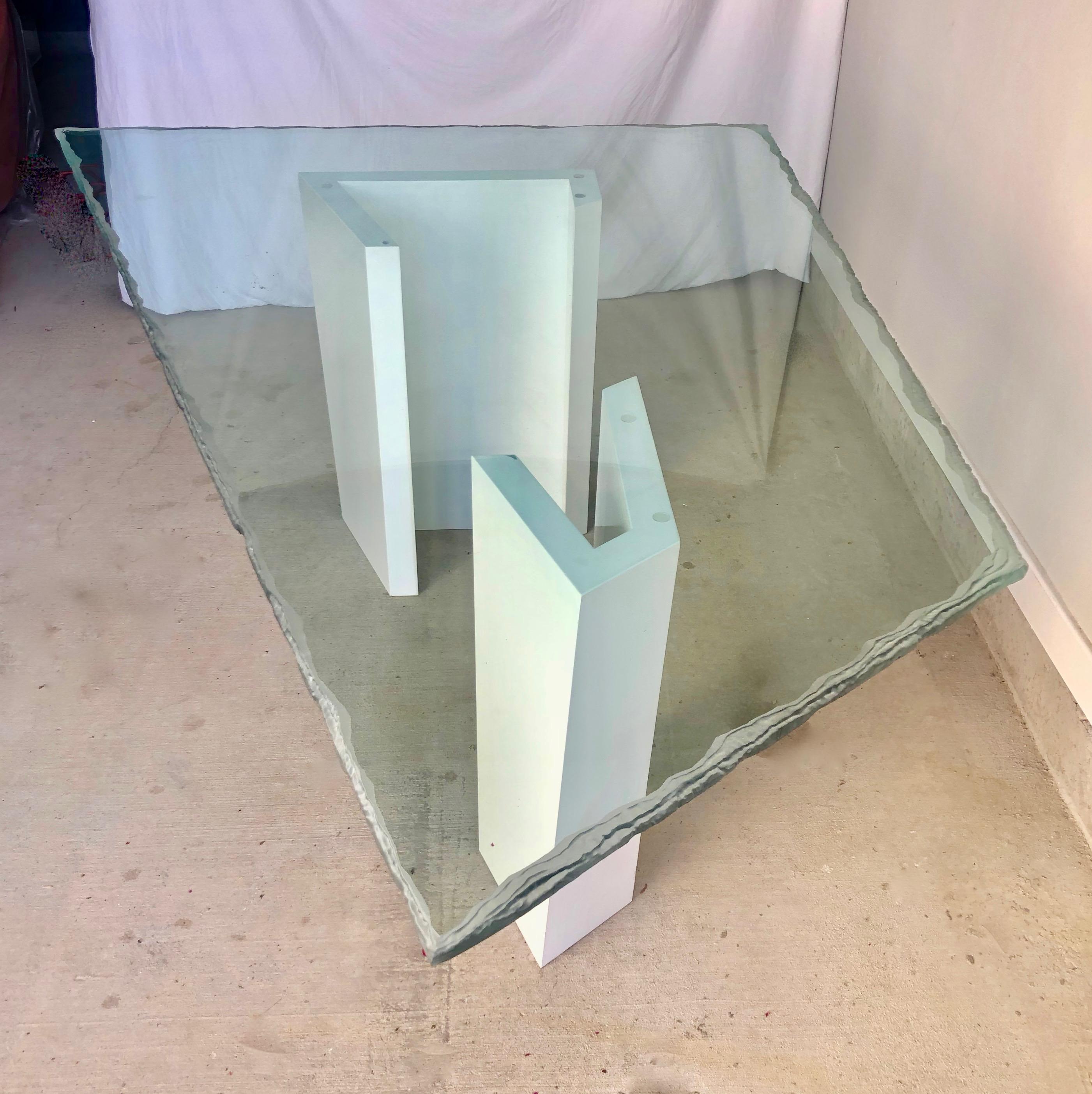 Post Modern Sculpted Glass Top Dining Table 1