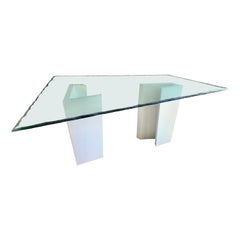 Post Modern Sculpted Glass Top Dining Table